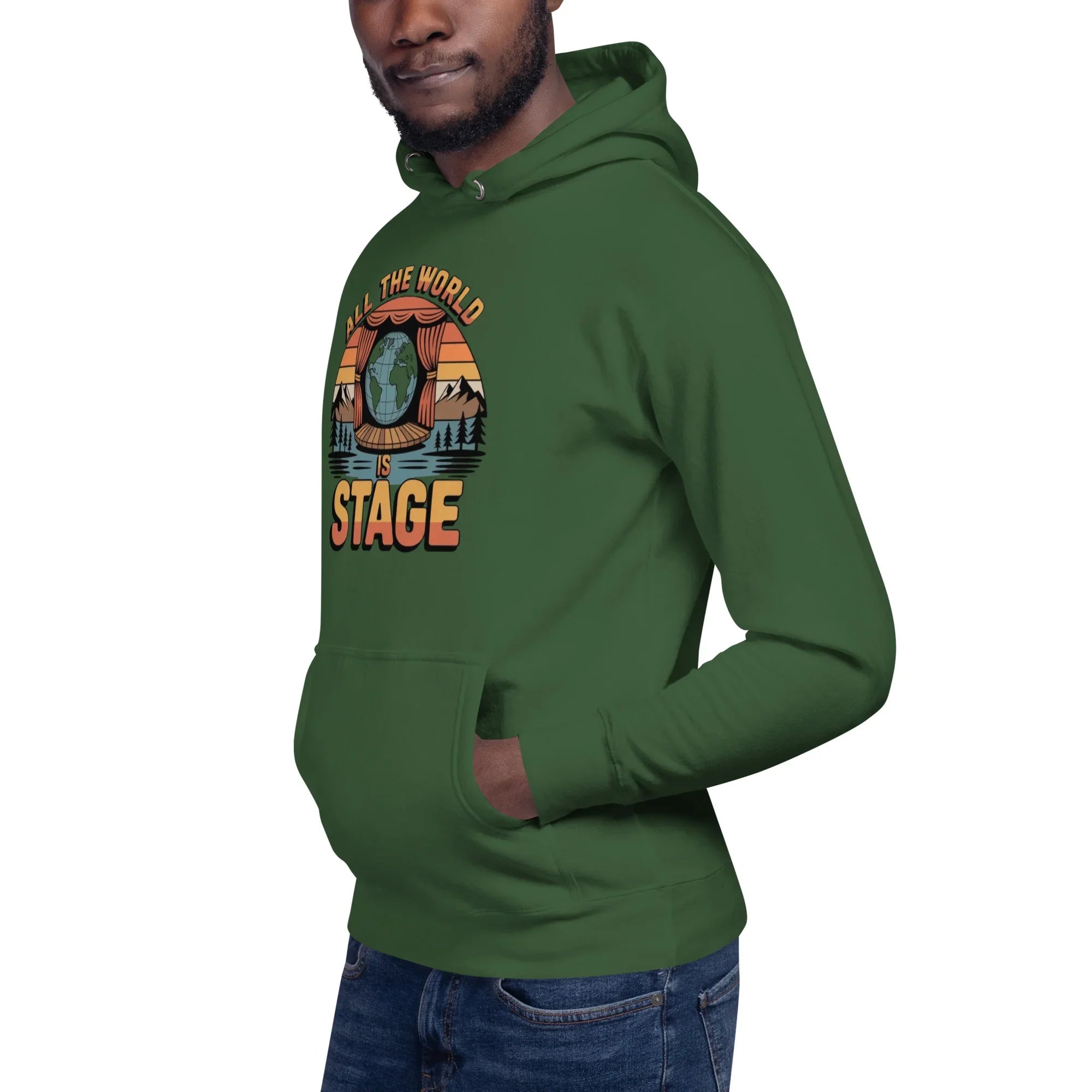 All The World Is Stage Hoodie – Retro Theater Quote - RaZits