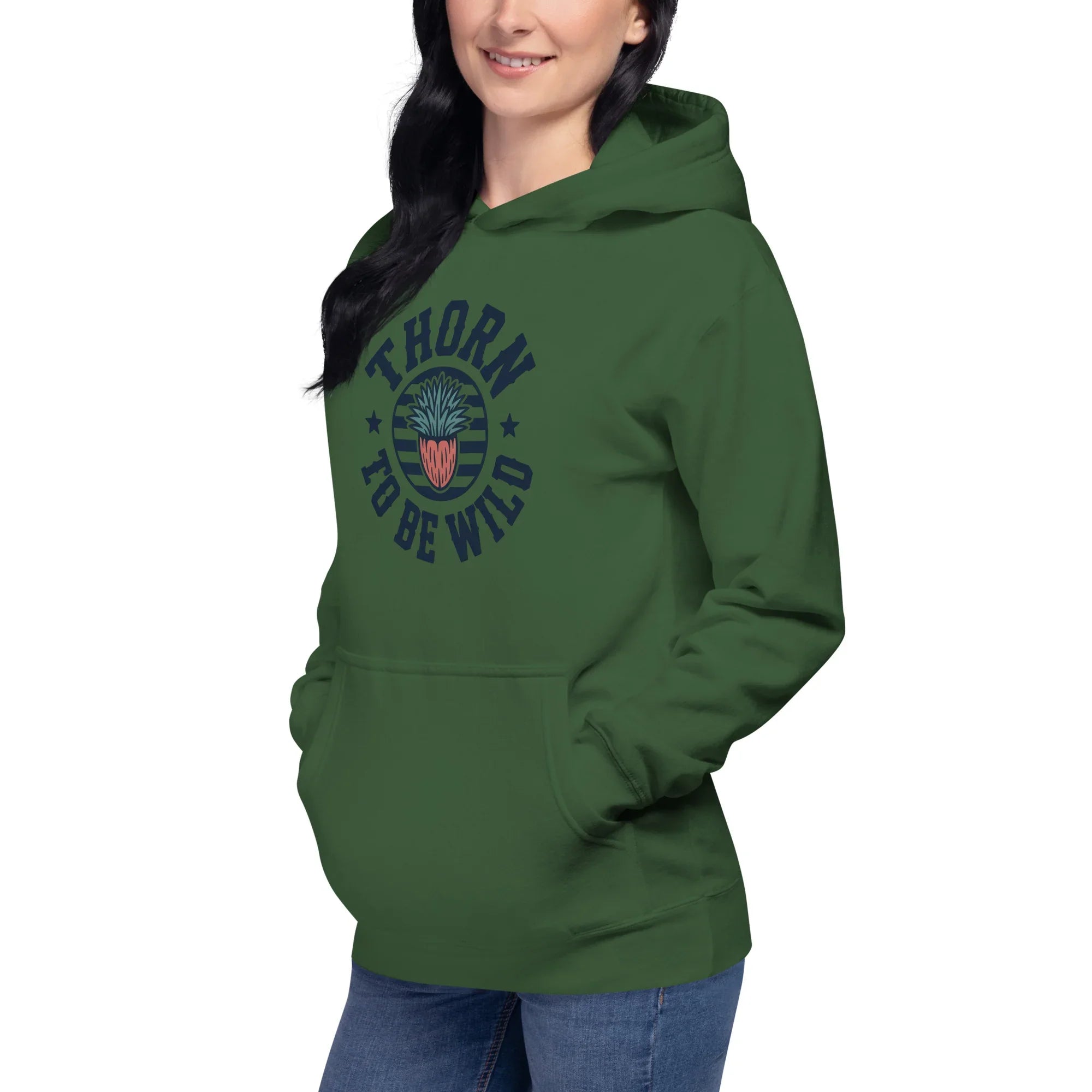 Cactus Hoodie – Thorn to Be Wild Funny Botanical Pullover - RaZits