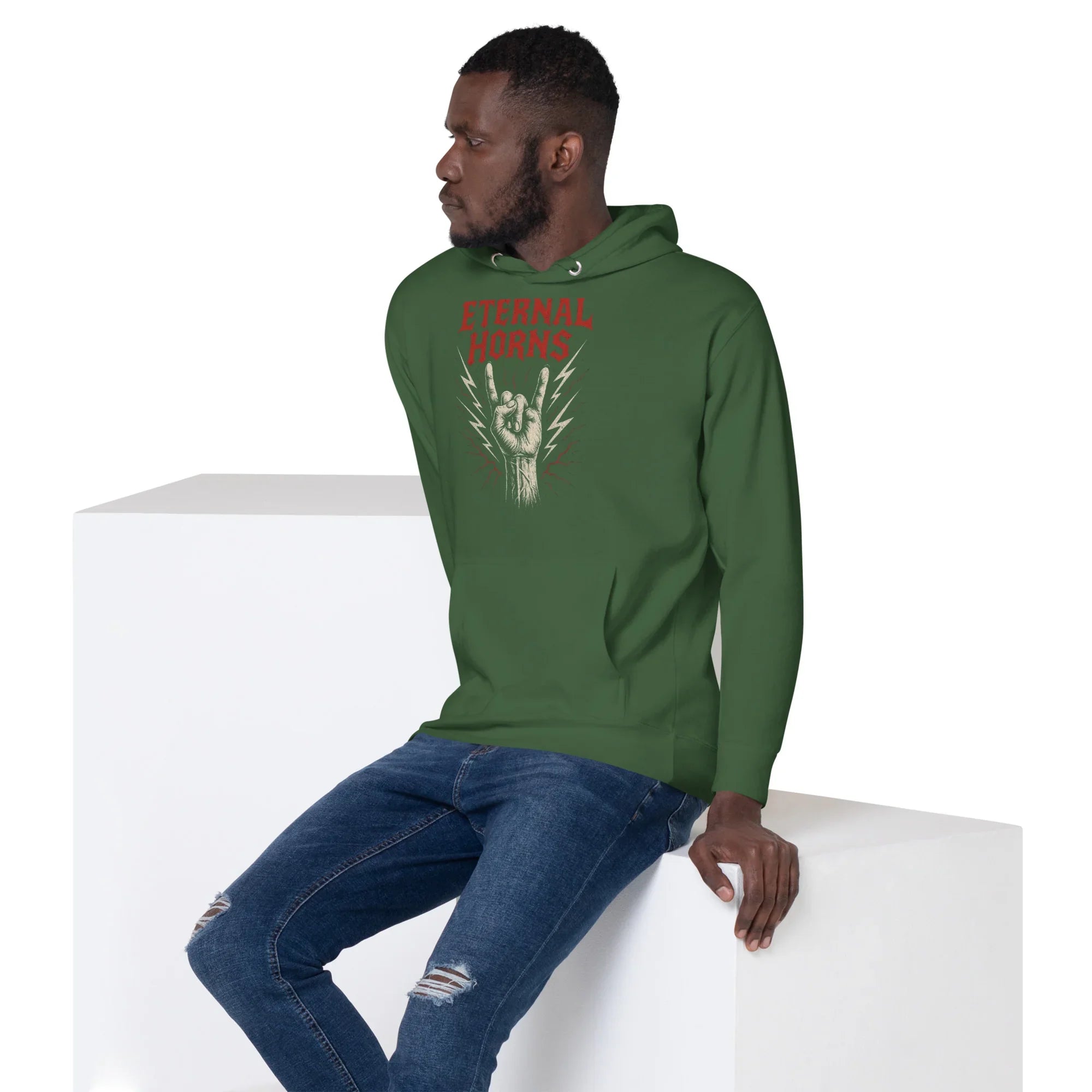 Eternal Horns Premium Hoodie – Lightning Rock Style - RaZits
