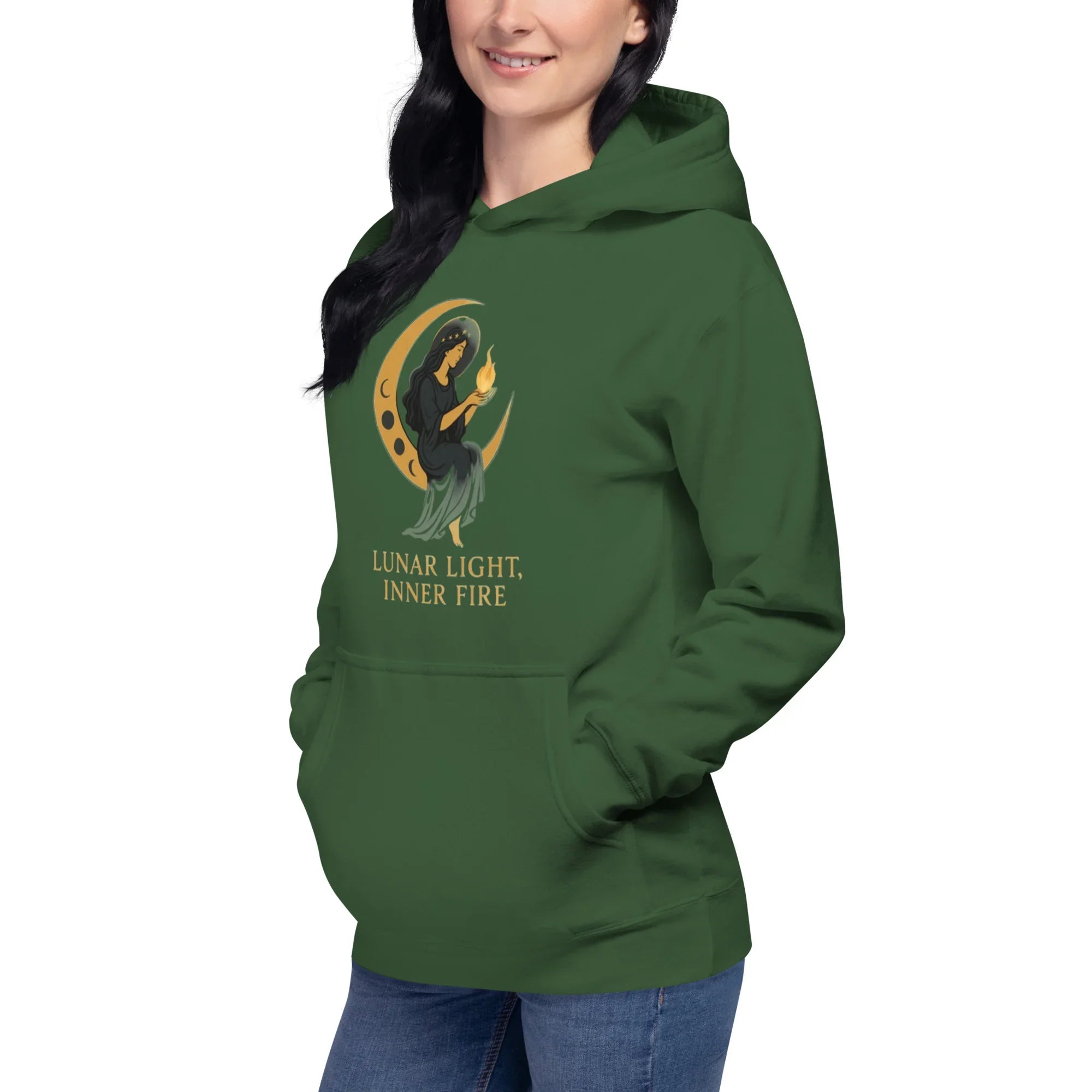 Lunar Light Inner Fire Hoodie – Moon Goddess Art - RaZits