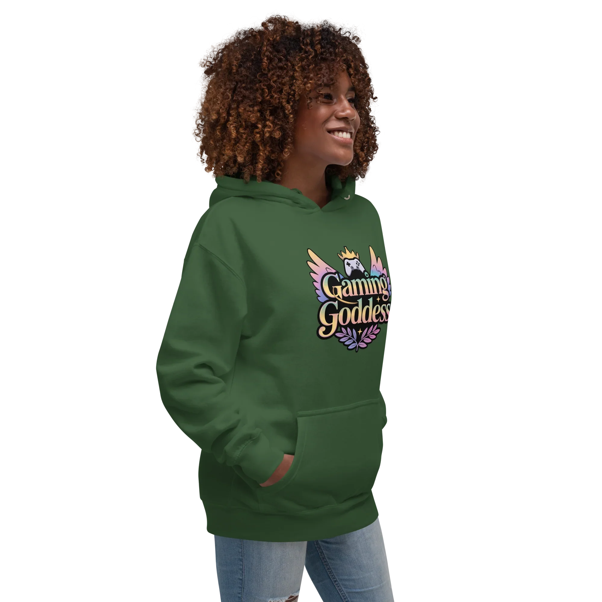 Gaming Goddess Hoodie – Pastel Wings & Crown Design for Women - RaZits
