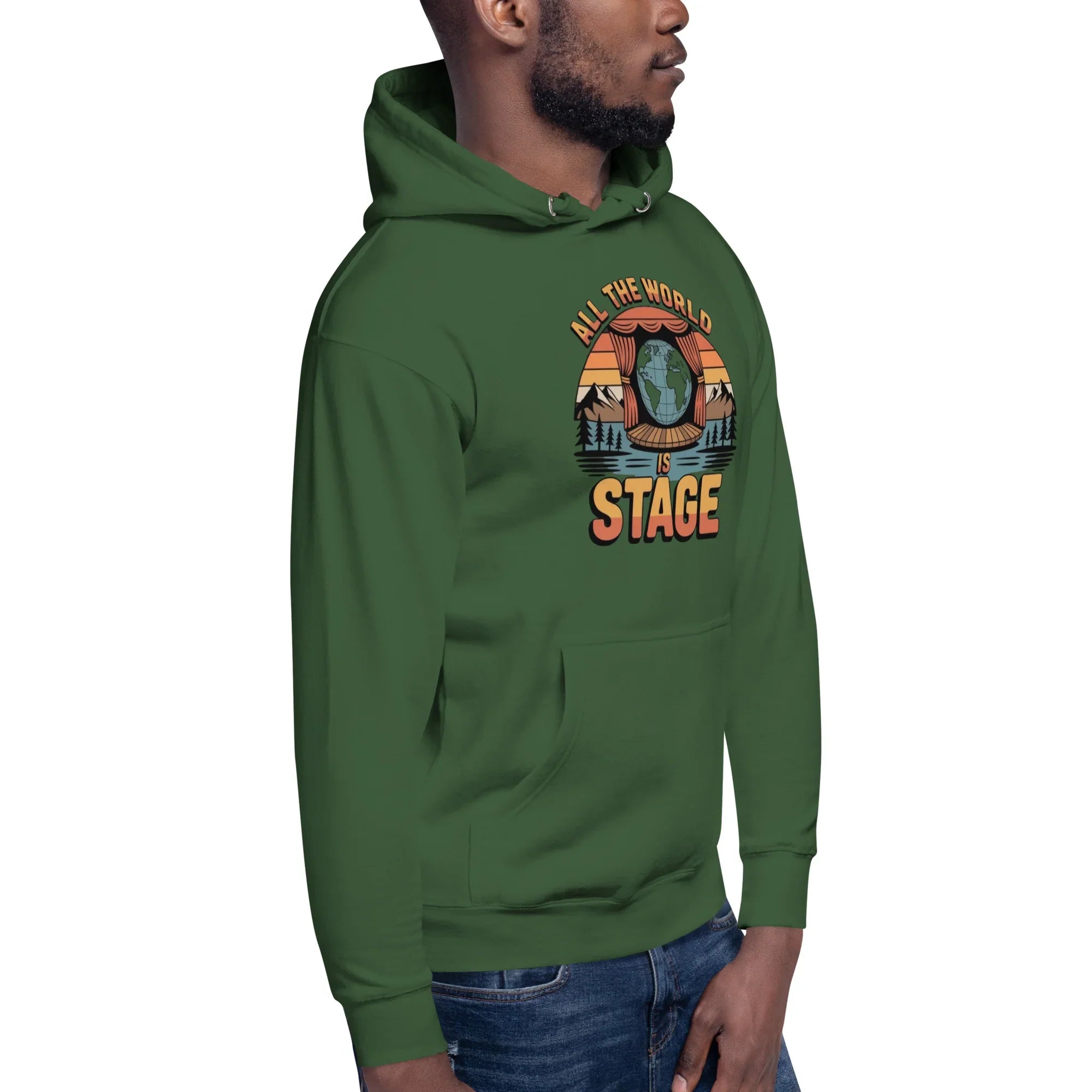 All The World Is Stage Hoodie – Retro Theater Quote - RaZits