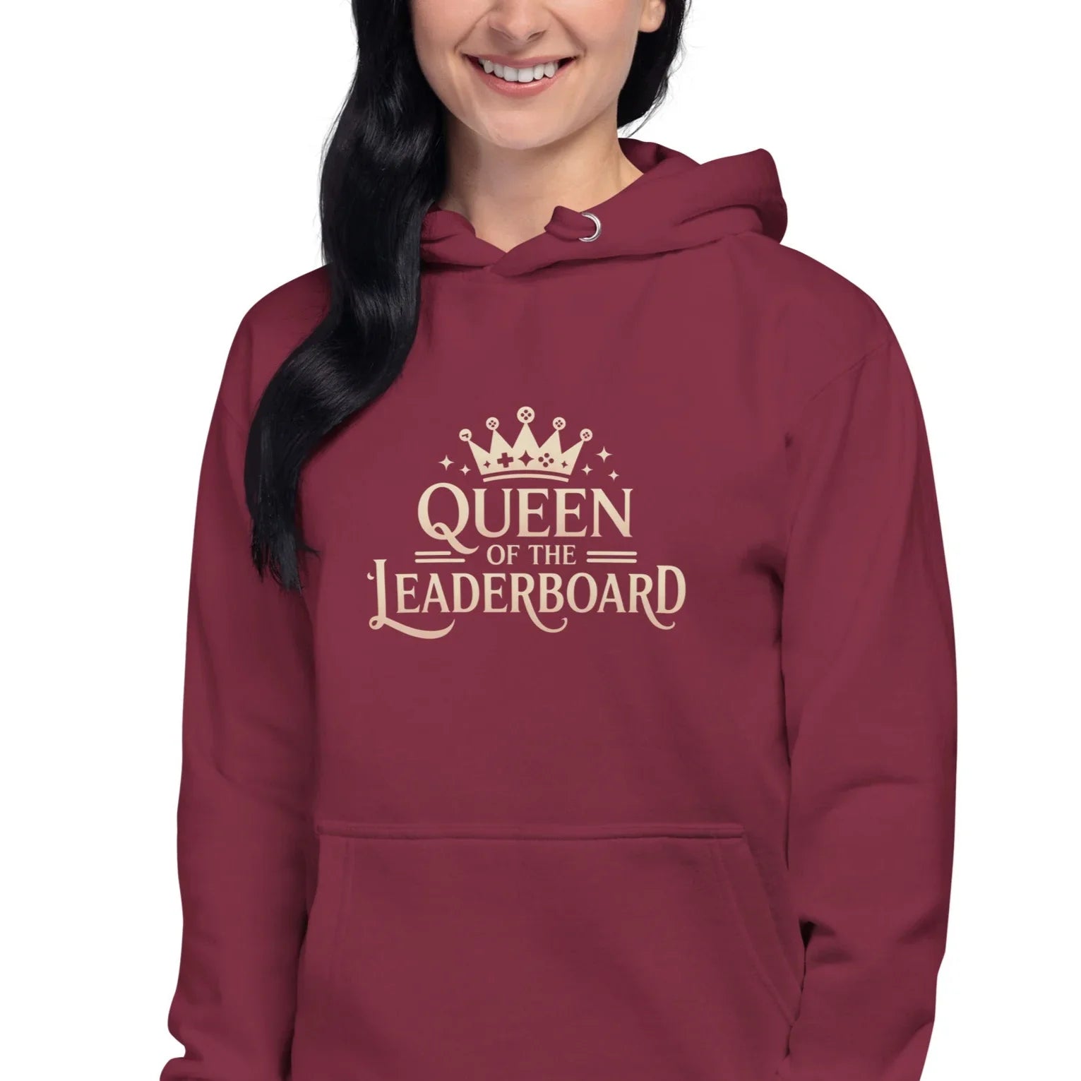 Queen of the Leaderboard Hoodie – Gamer Girl Crown Design - RaZits