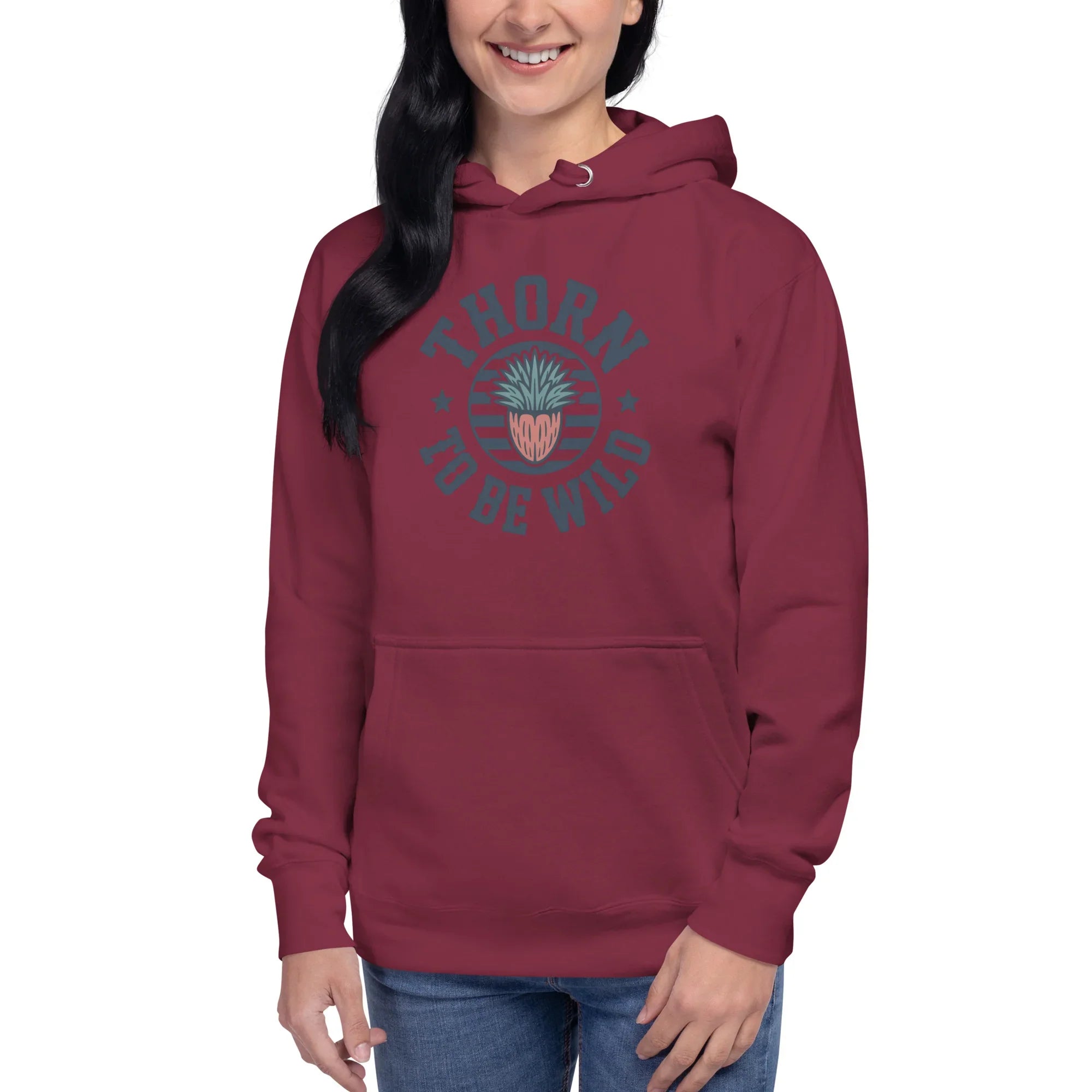 Cactus Hoodie – Thorn to Be Wild Funny Botanical Pullover - RaZits