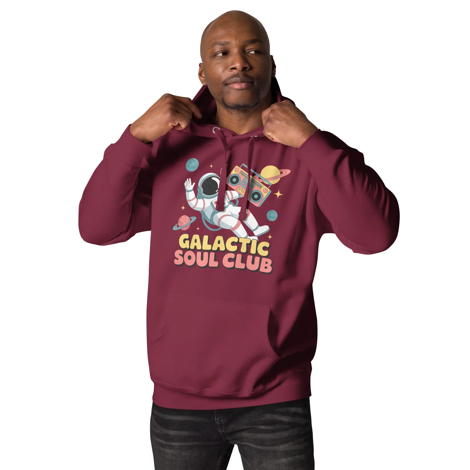 Galactic Soul Club Hoodie – Retro Astronaut Art - RaZits