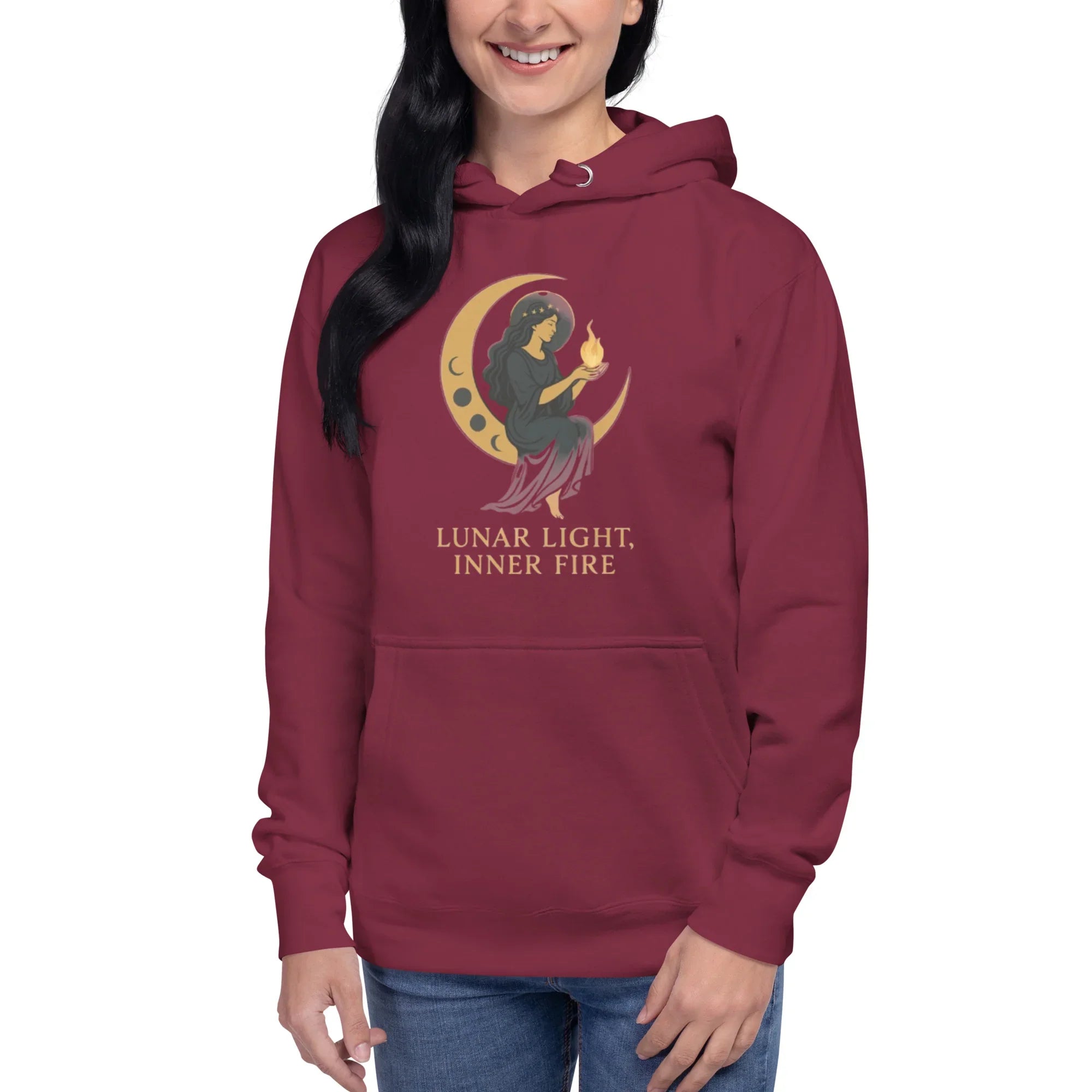 Lunar Light Inner Fire Hoodie – Moon Goddess Art - RaZits