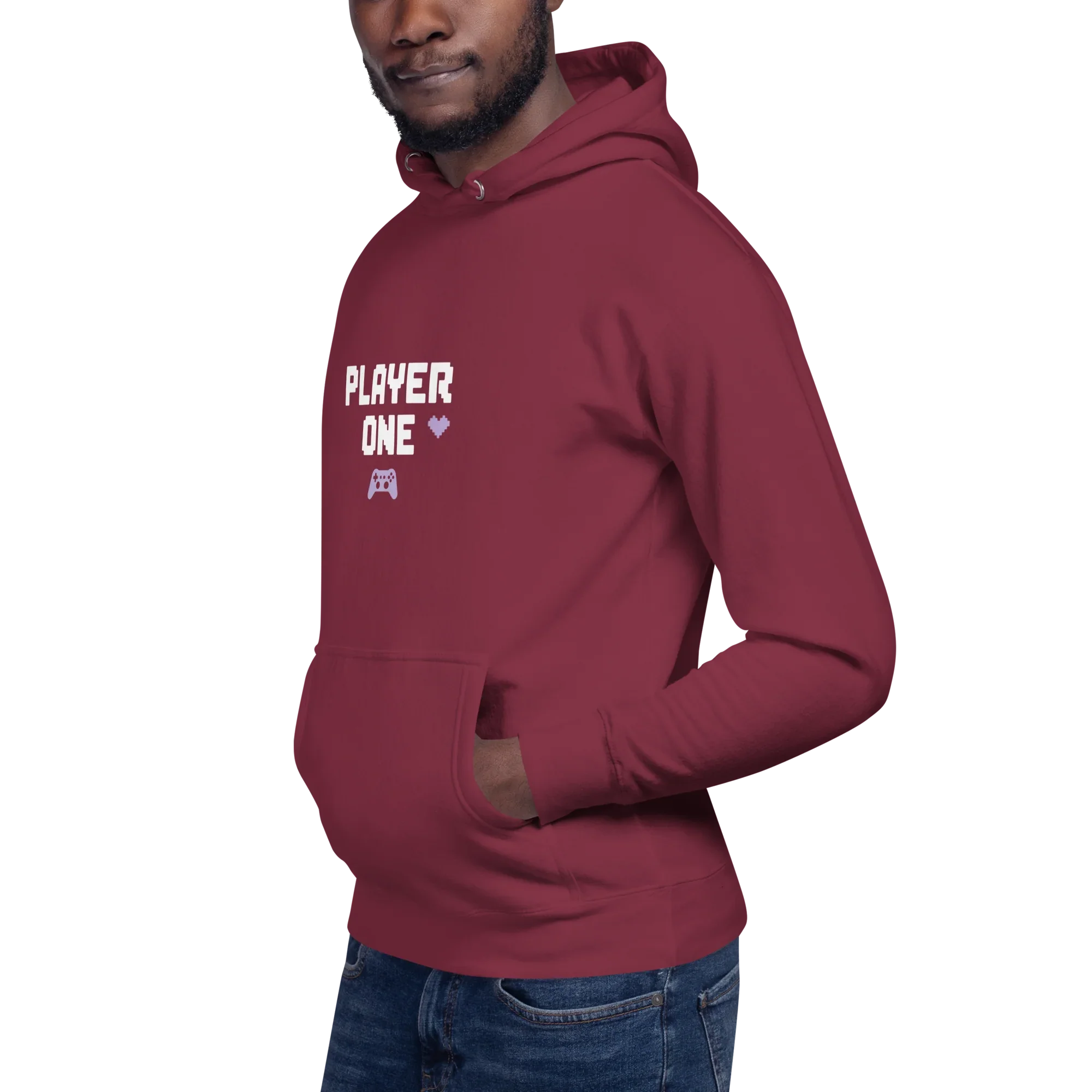 Player One Hoodie – Minimalist Pixel Gamer Design - RaZits