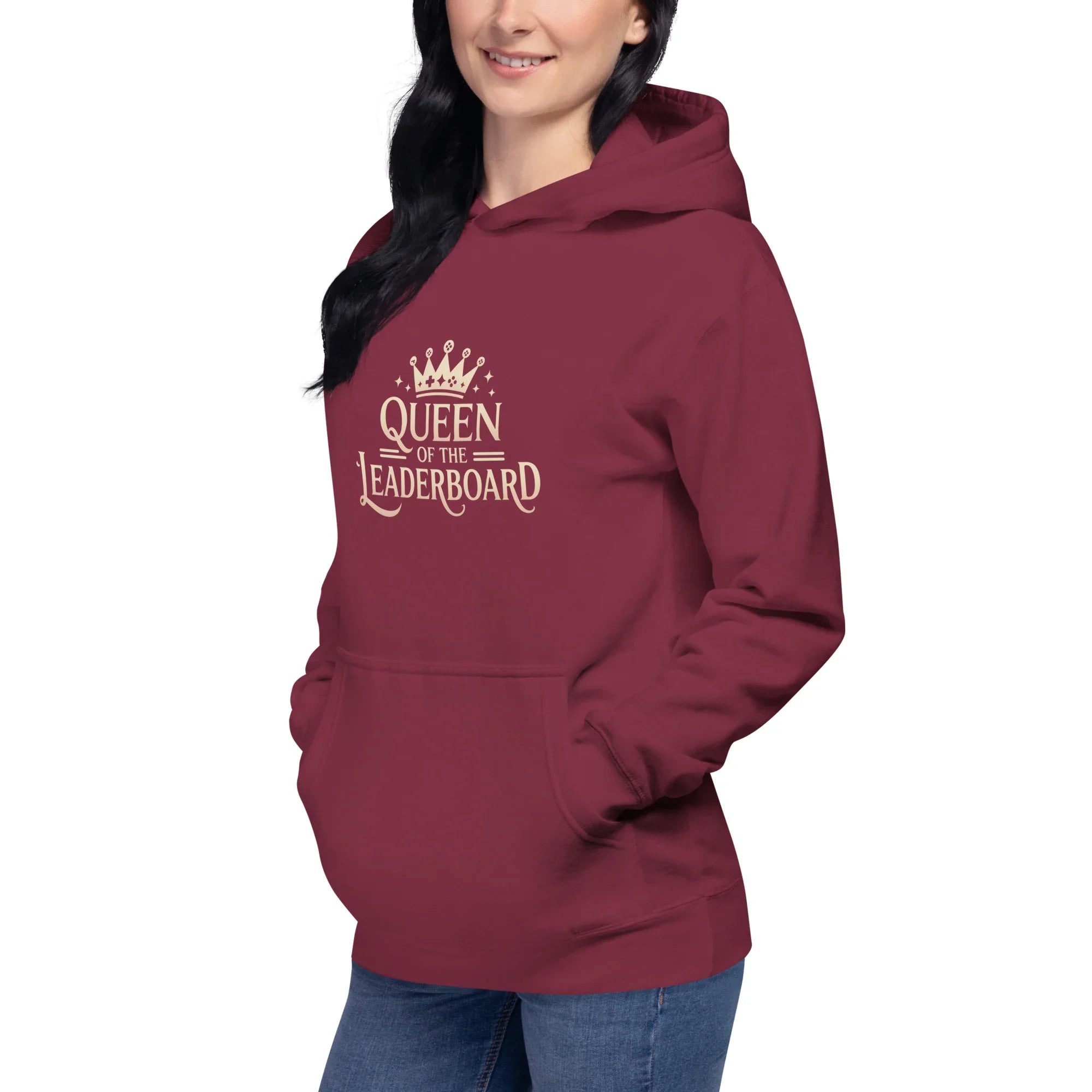 Queen of the Leaderboard Hoodie – Gamer Girl Crown Design - RaZits