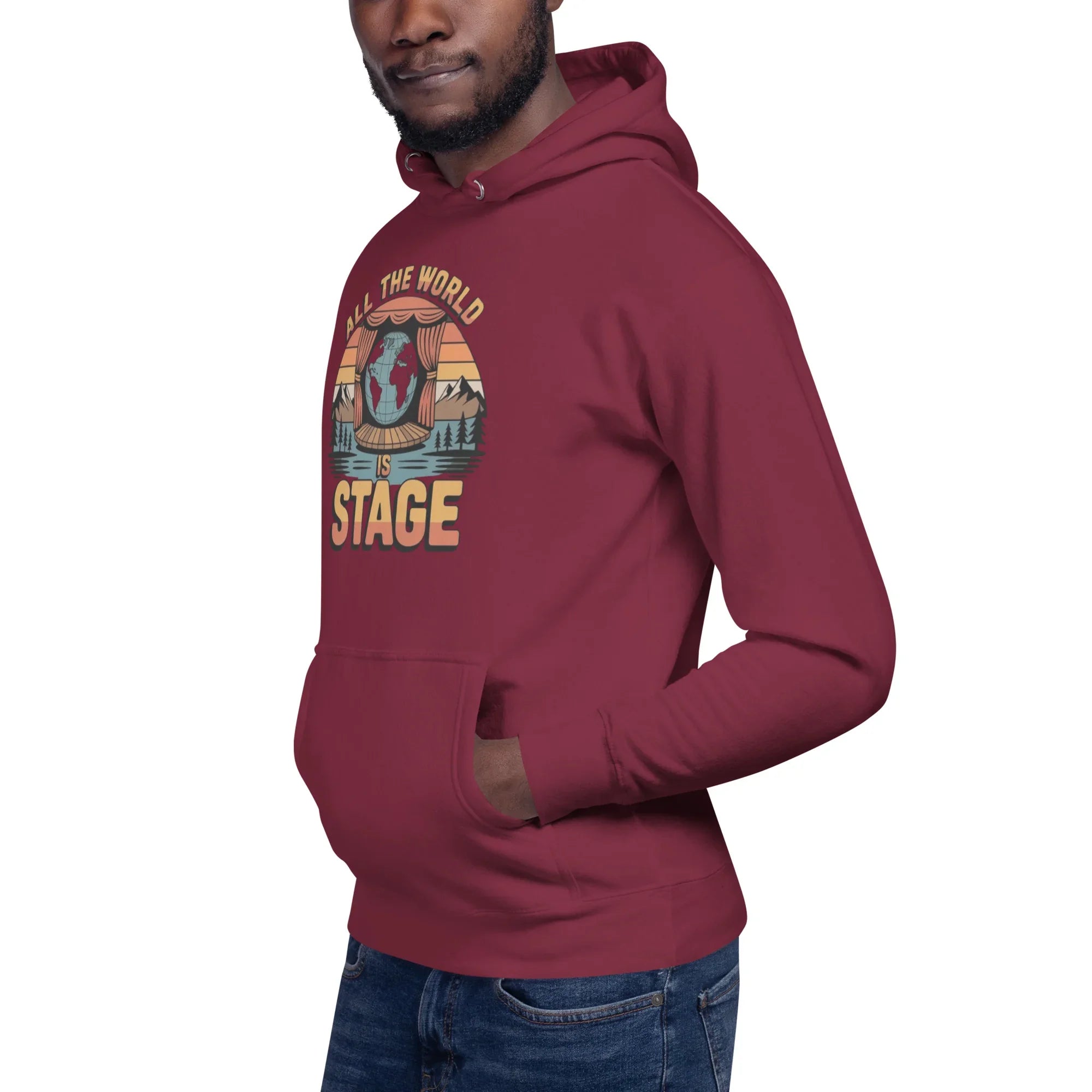 All The World Is Stage Hoodie – Retro Theater Quote - RaZits