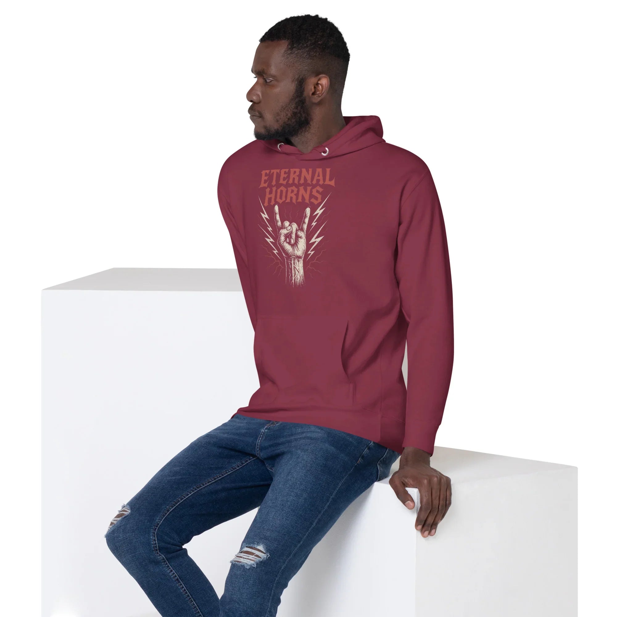 Eternal Horns Premium Hoodie – Lightning Rock Style - RaZits