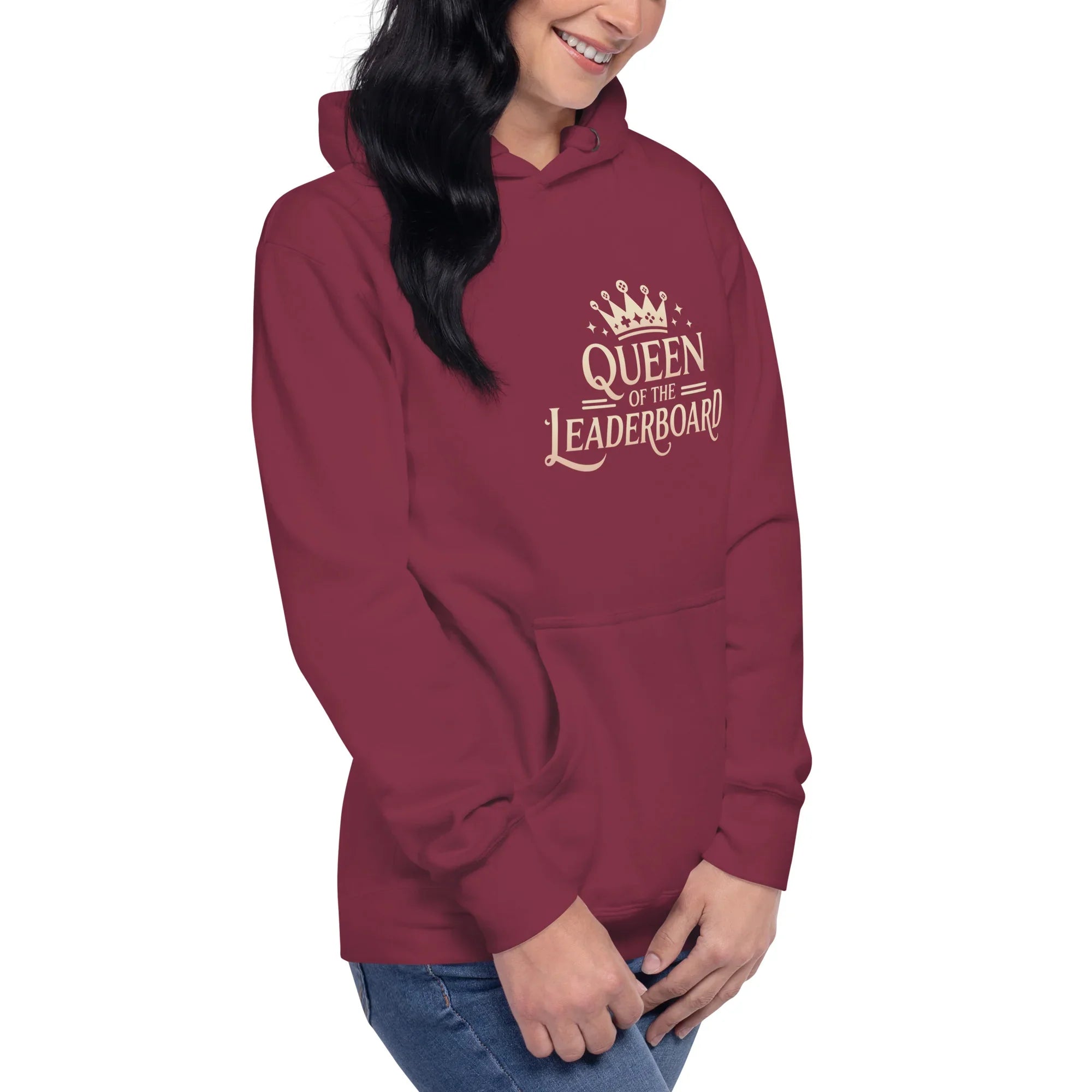Queen of the Leaderboard Hoodie – Gamer Girl Crown Design - RaZits