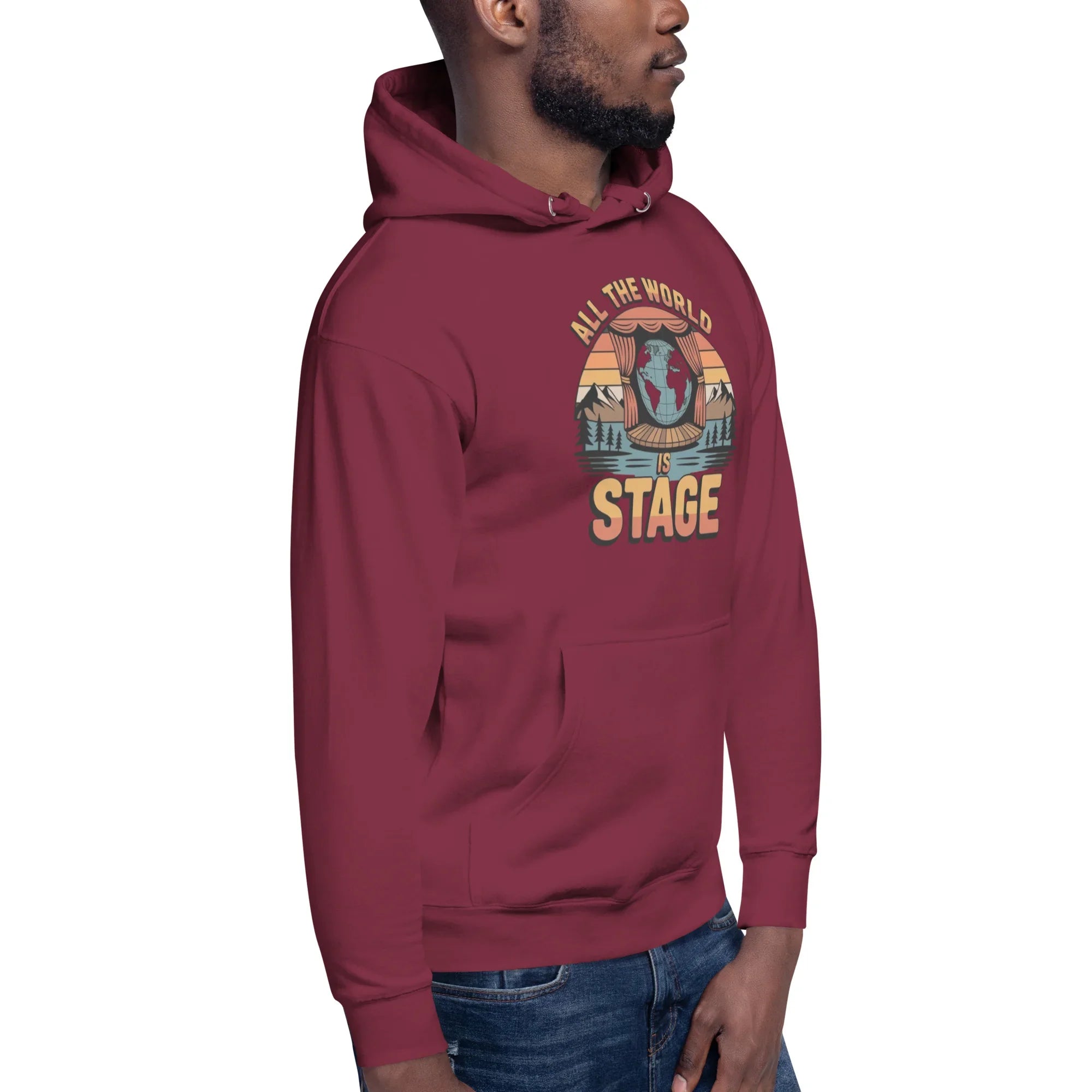 All The World Is Stage Hoodie – Retro Theater Quote - RaZits
