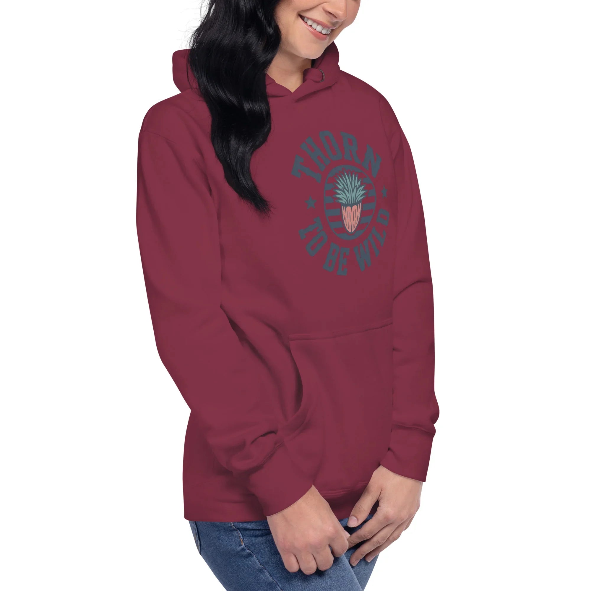 Cactus Hoodie – Thorn to Be Wild Funny Botanical Pullover - RaZits