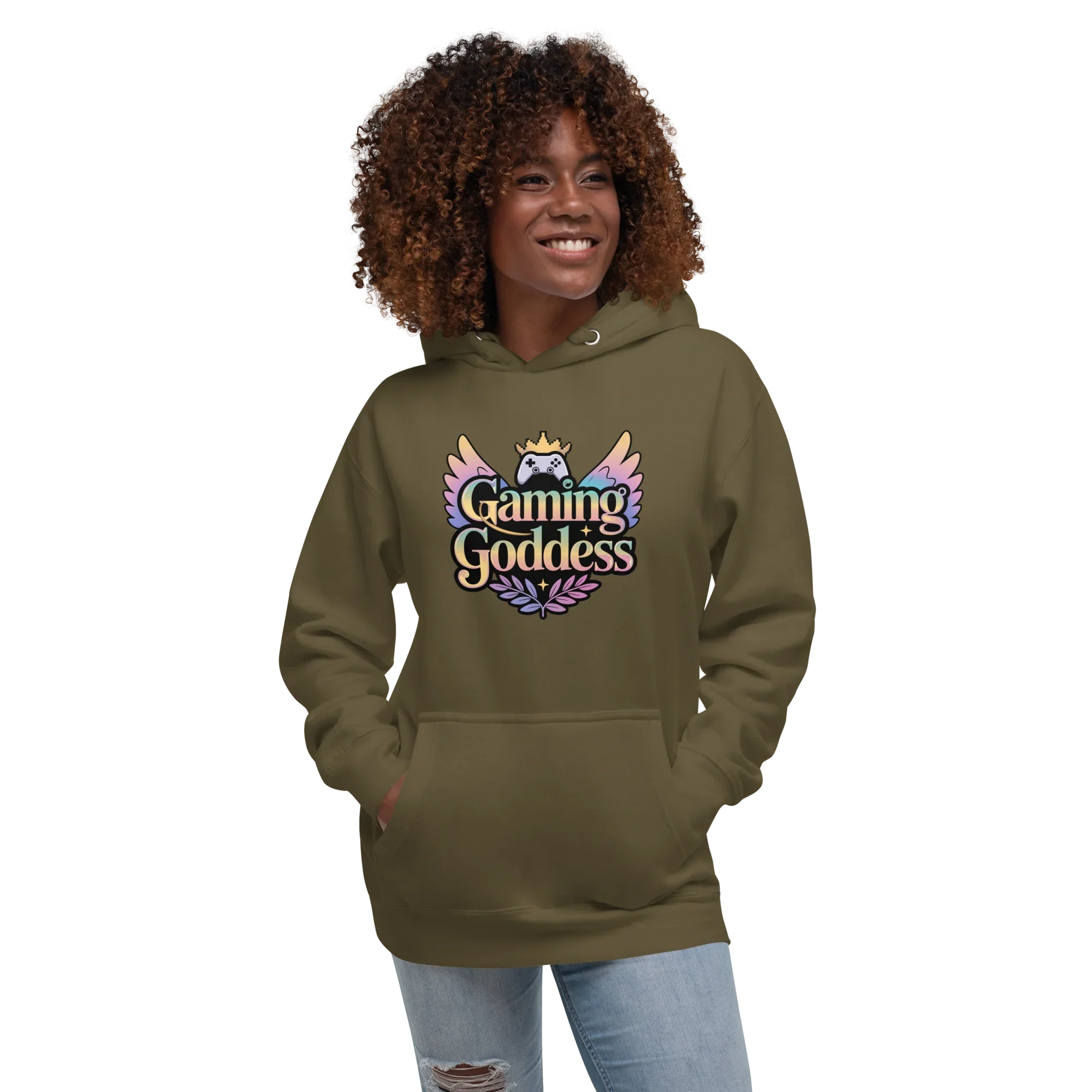 Gaming Goddess Hoodie – Pastel Wings & Crown Design for Women - RaZits