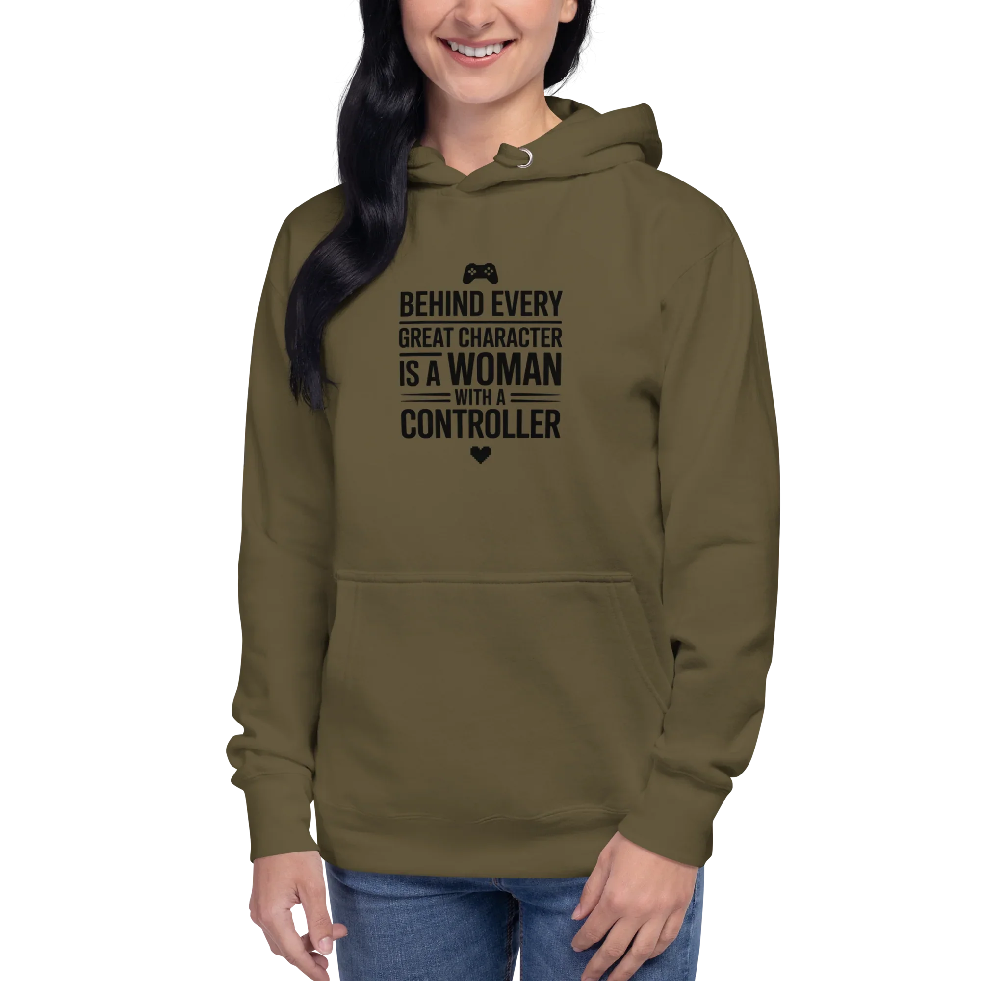 Behind Every Great Character Hoodie – Gamer Girl Controller Quote - RaZits