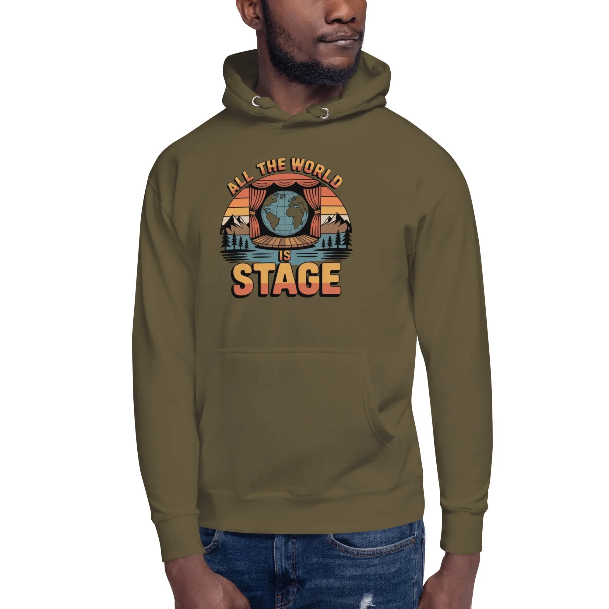 All The World Is Stage Hoodie – Retro Theater Quote - RaZits