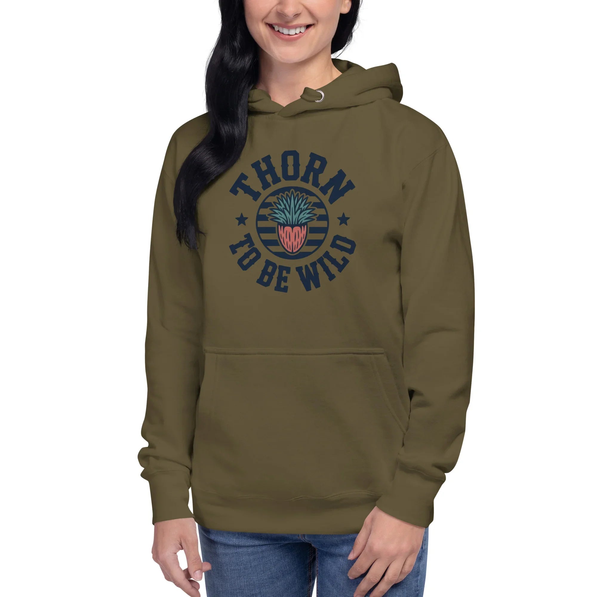 Cactus Hoodie – Thorn to Be Wild Funny Botanical Pullover - RaZits