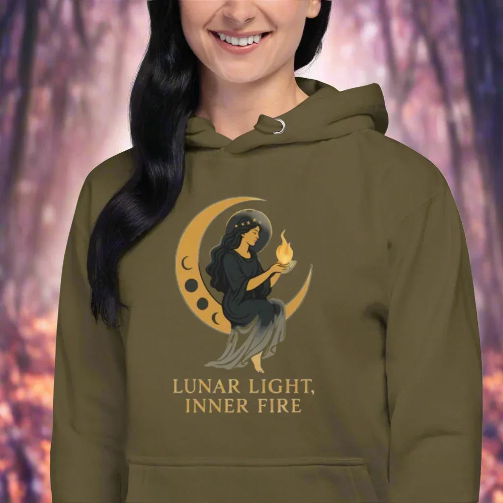 Lunar Light Inner Fire Hoodie – Moon Goddess Art - RaZits
