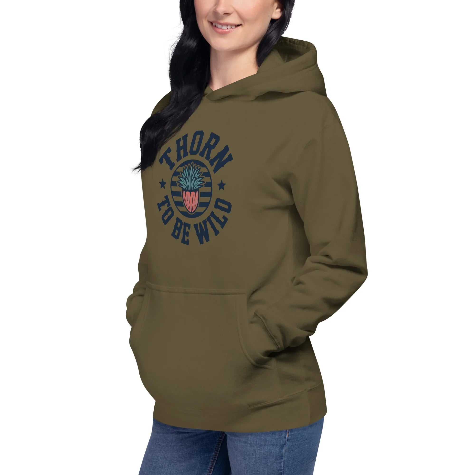 Cactus Hoodie – Thorn to Be Wild Funny Botanical Pullover - RaZits