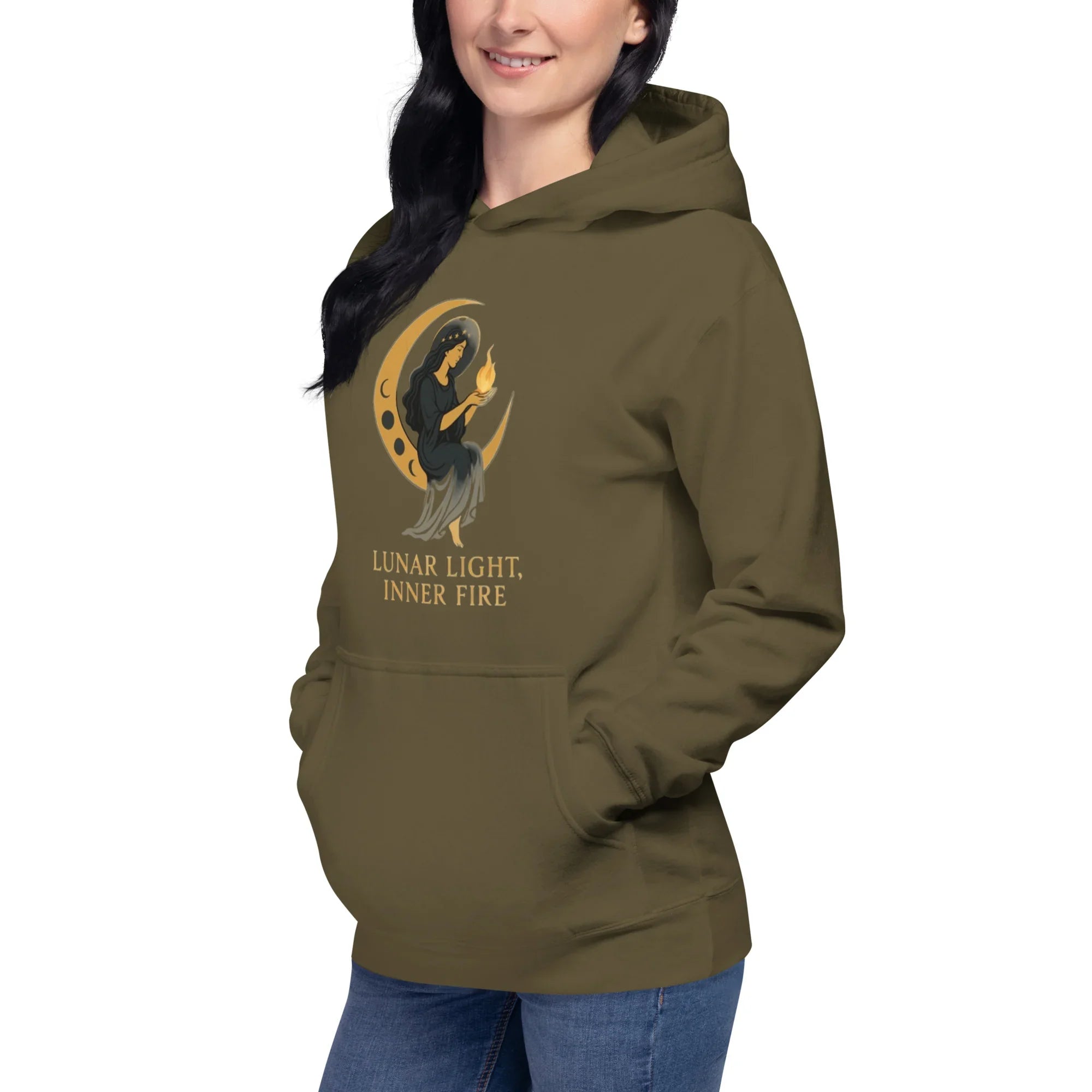 Lunar Light Inner Fire Hoodie – Moon Goddess Art - RaZits
