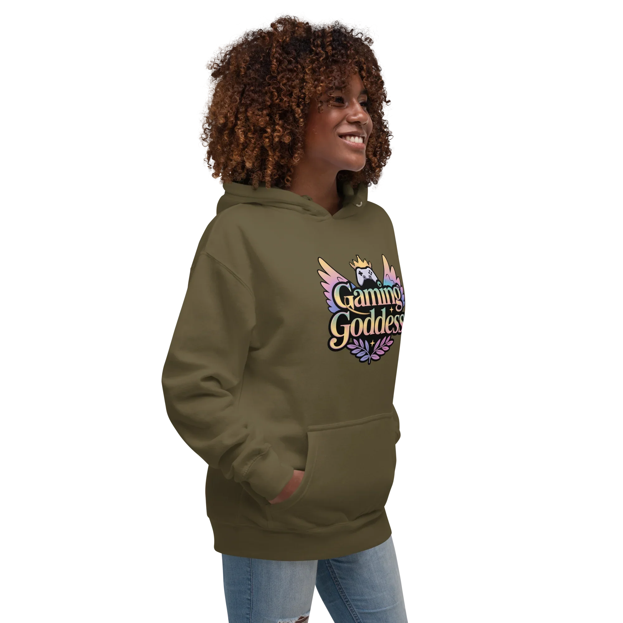 Gaming Goddess Hoodie – Pastel Wings & Crown Design for Women - RaZits