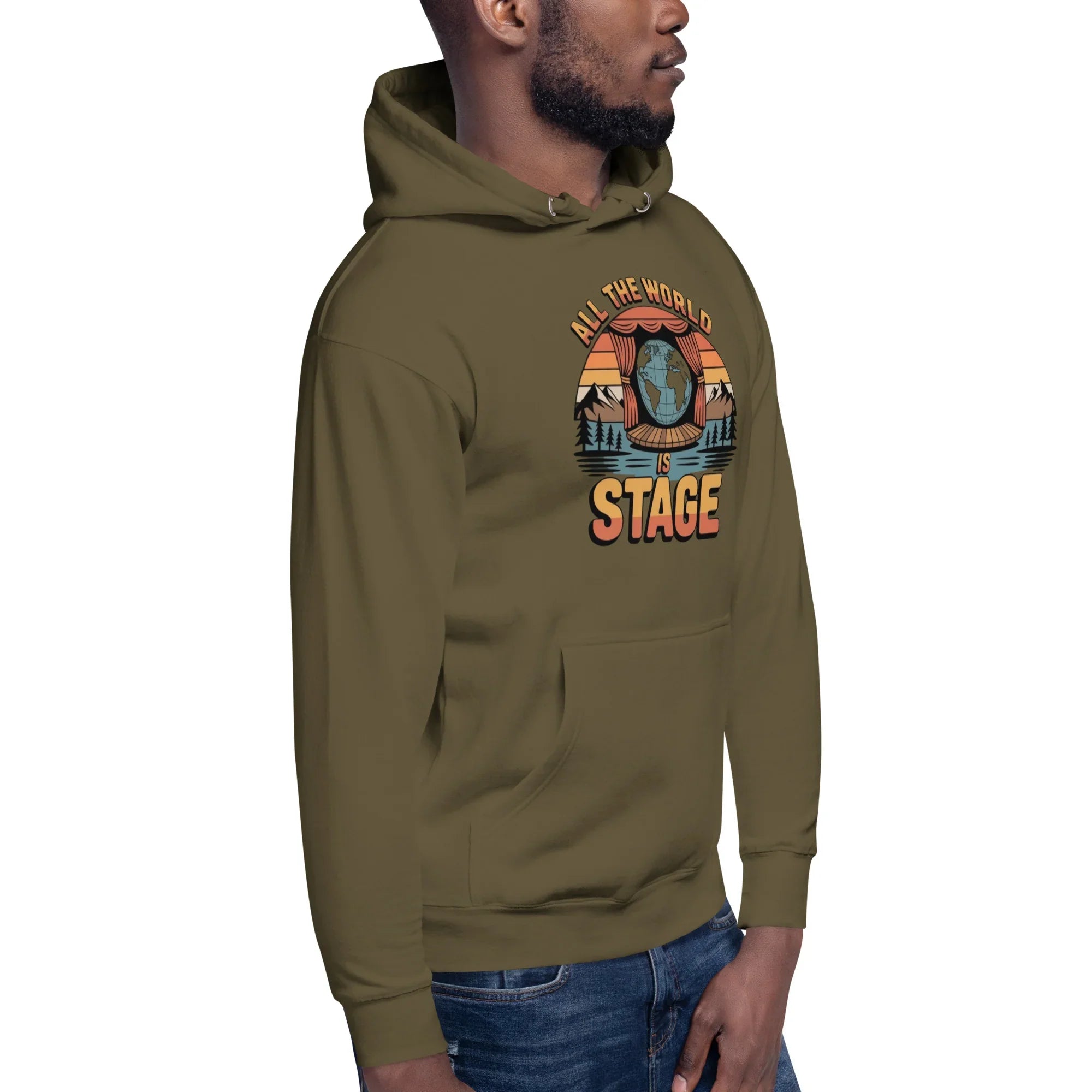 All The World Is Stage Hoodie – Retro Theater Quote - RaZits