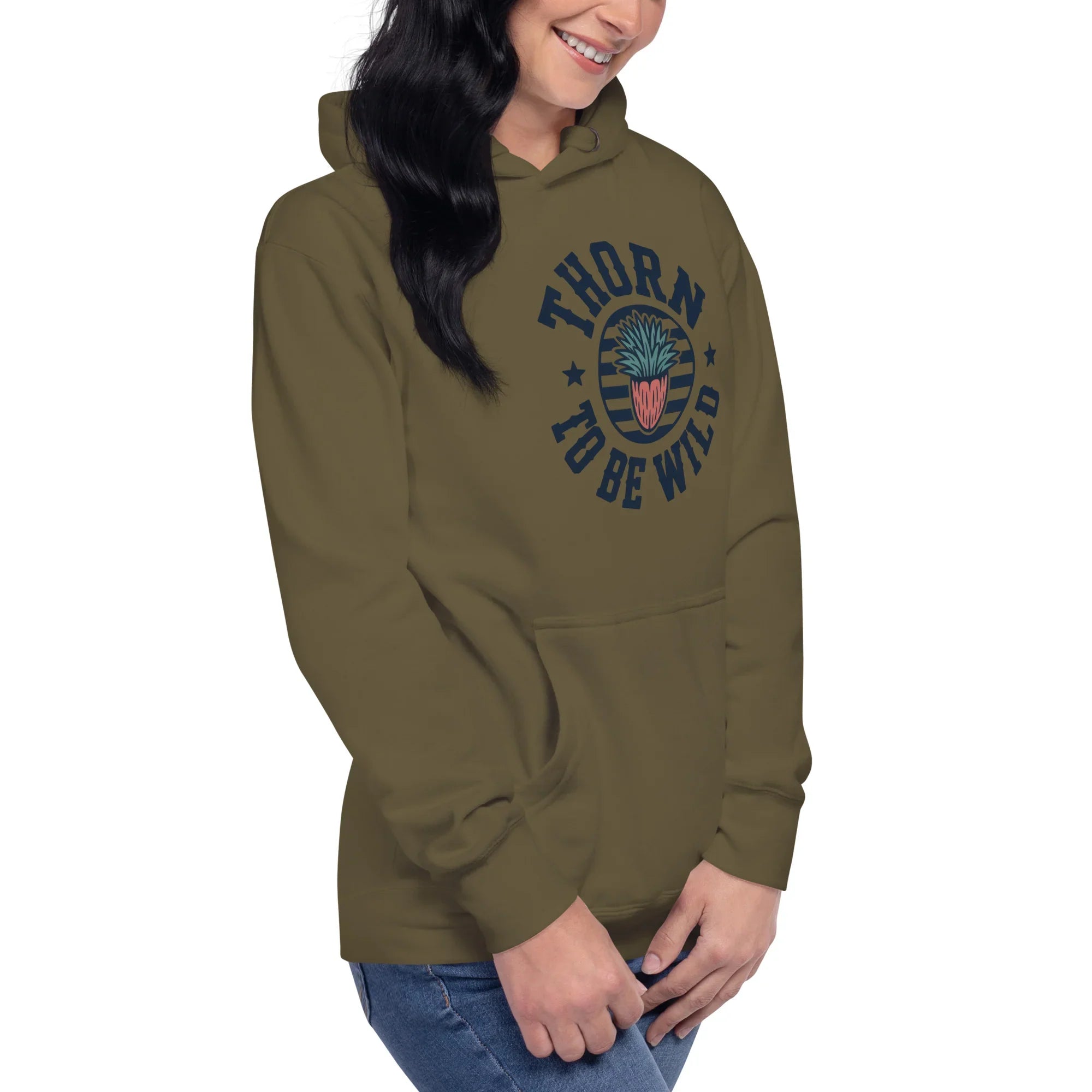 Cactus Hoodie – Thorn to Be Wild Funny Botanical Pullover - RaZits