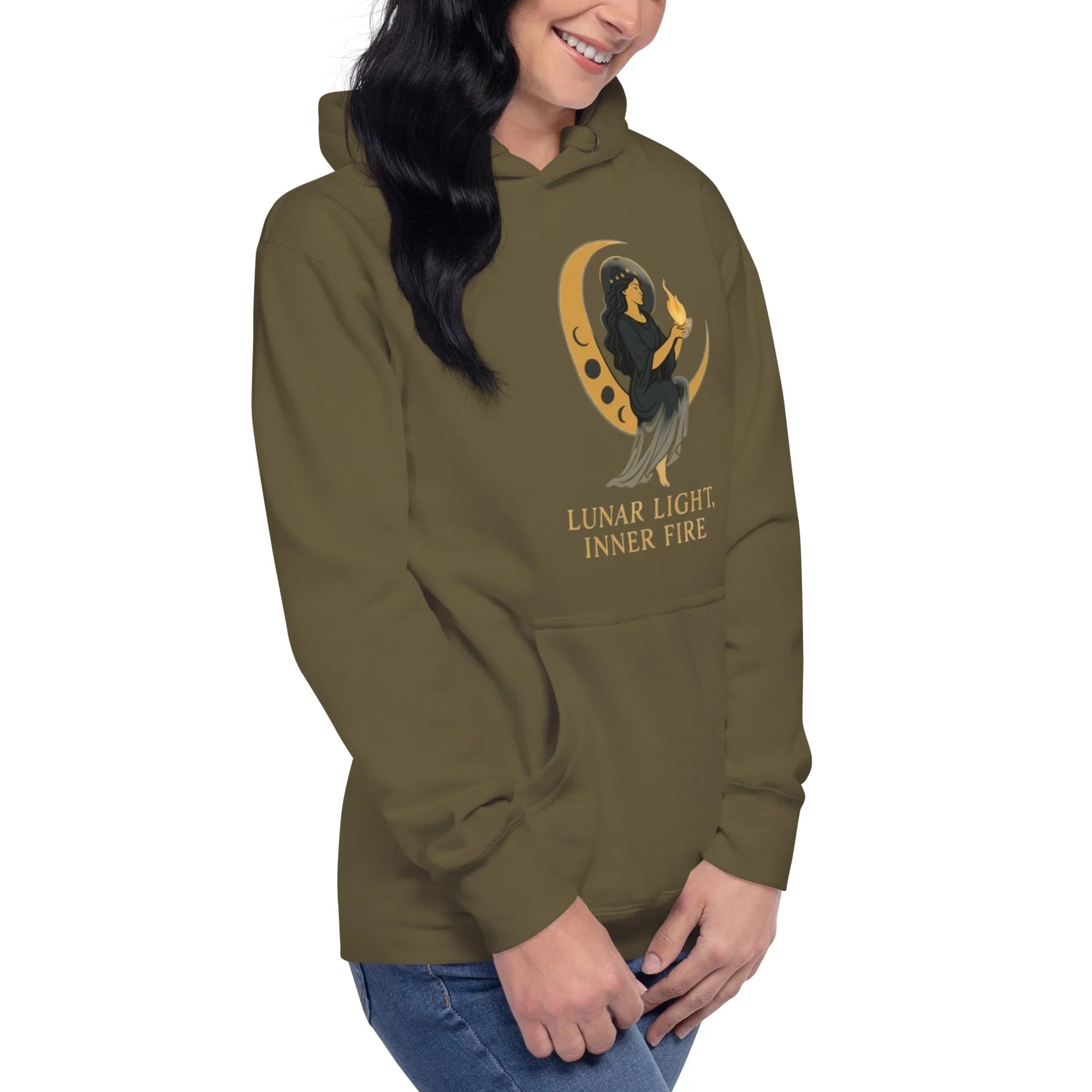 Lunar Light Inner Fire Hoodie – Moon Goddess Art - RaZits