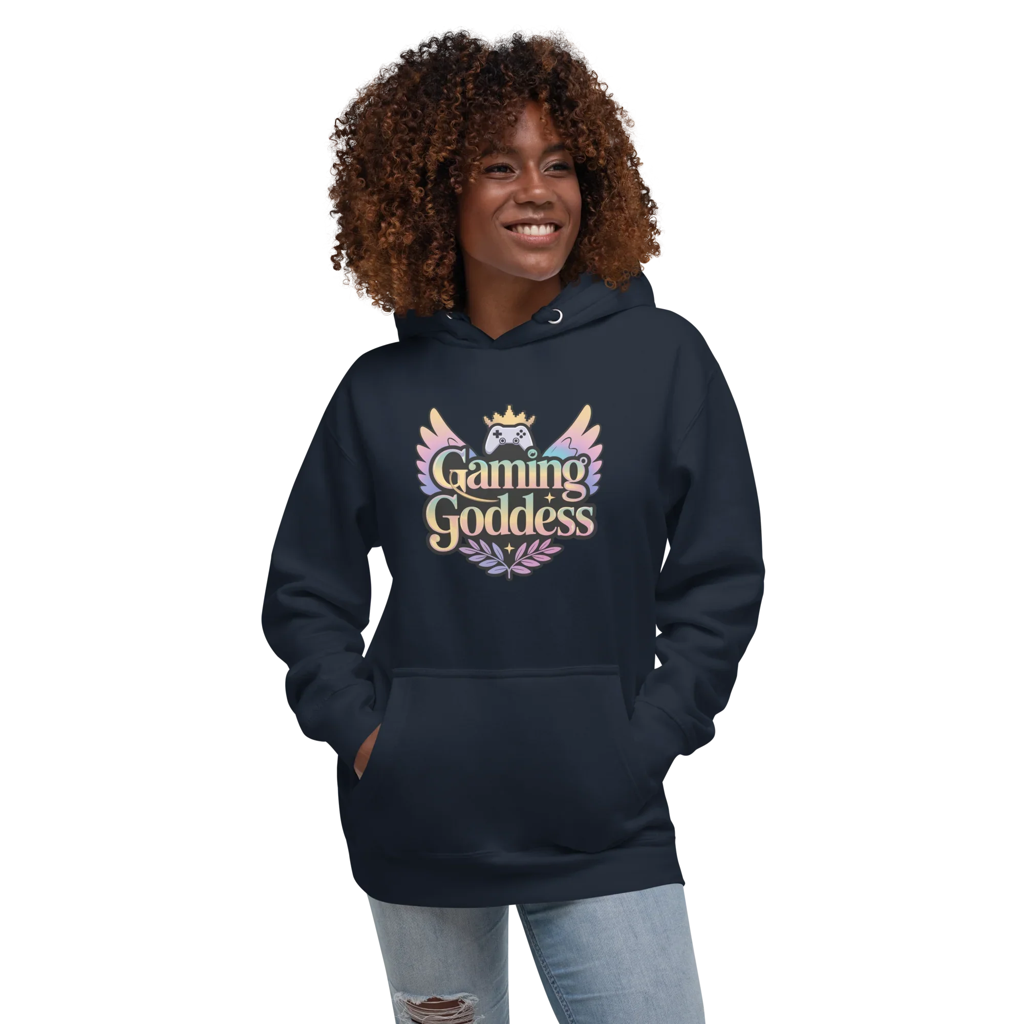 Gaming Goddess Hoodie – Pastel Wings & Crown Design for Women - RaZits