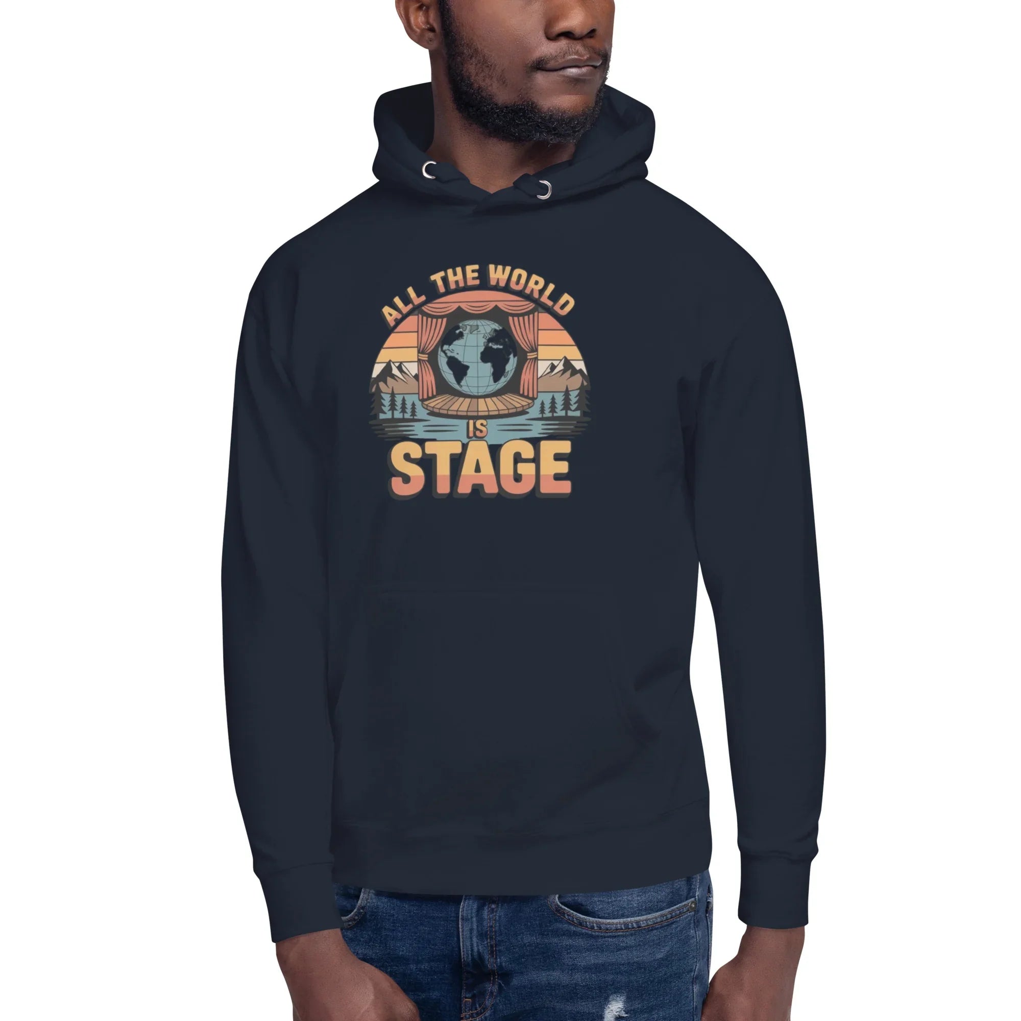 All The World Is Stage Hoodie – Retro Theater Quote - RaZits