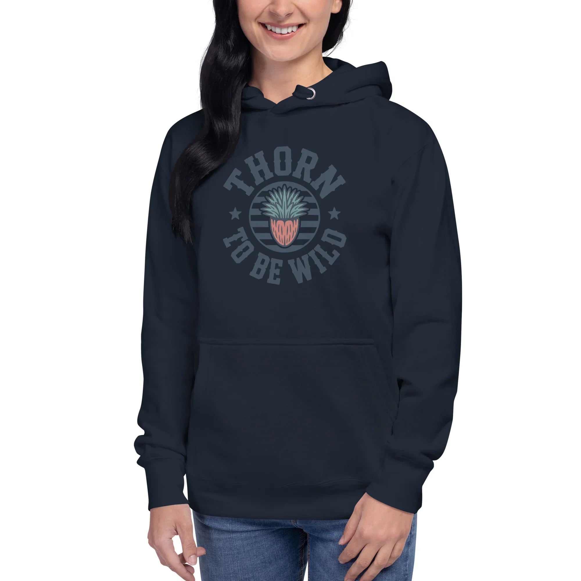 Cactus Hoodie – Thorn to Be Wild Funny Botanical Pullover - RaZits
