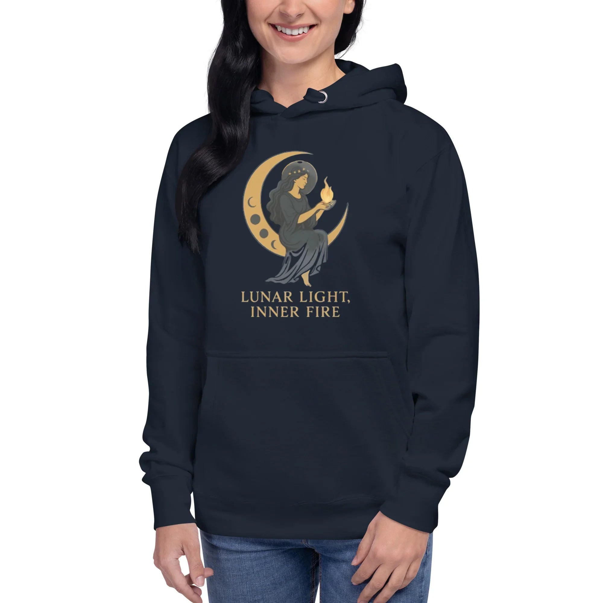 Lunar Light Inner Fire Hoodie – Moon Goddess Art - RaZits