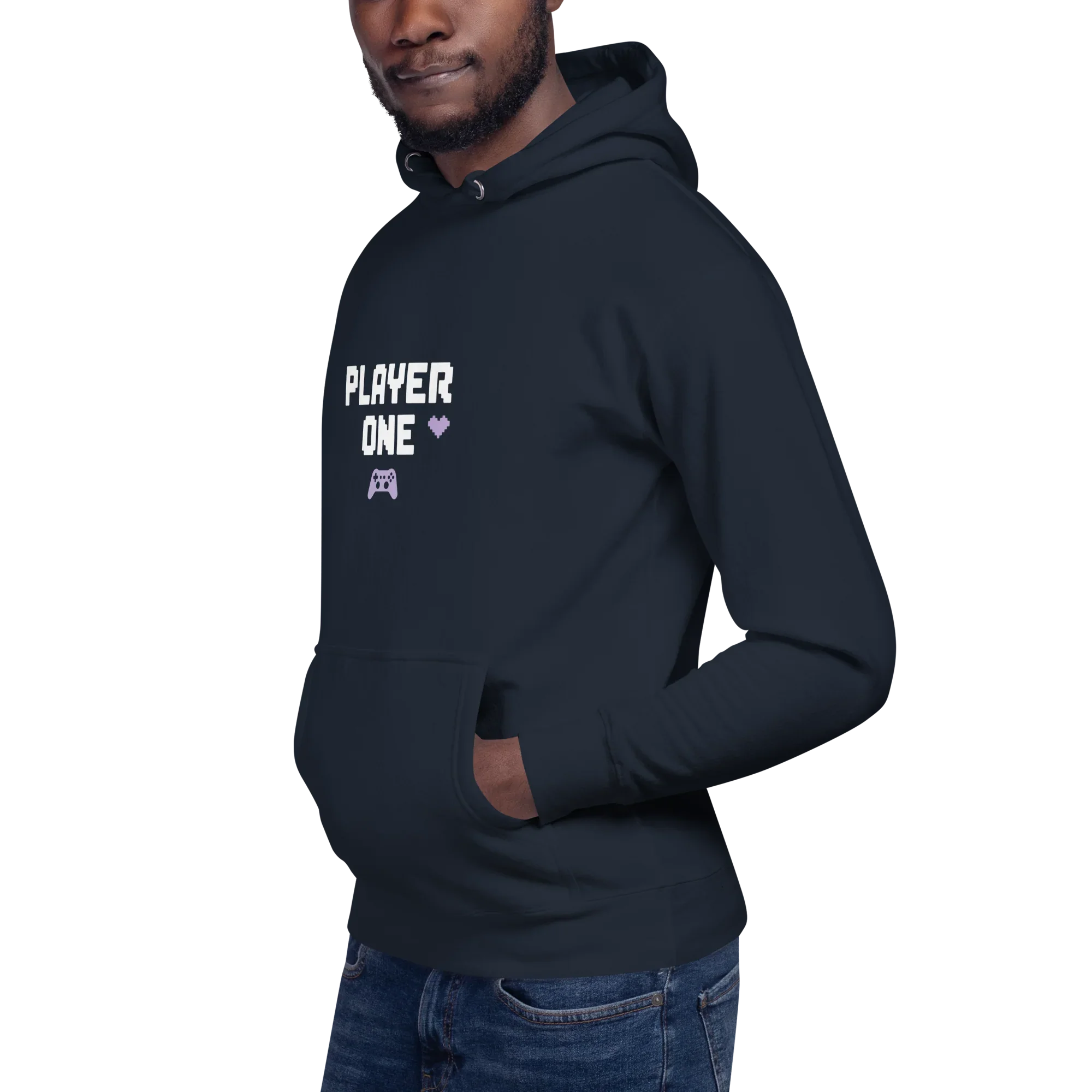 Player One Hoodie – Minimalist Pixel Gamer Design - RaZits