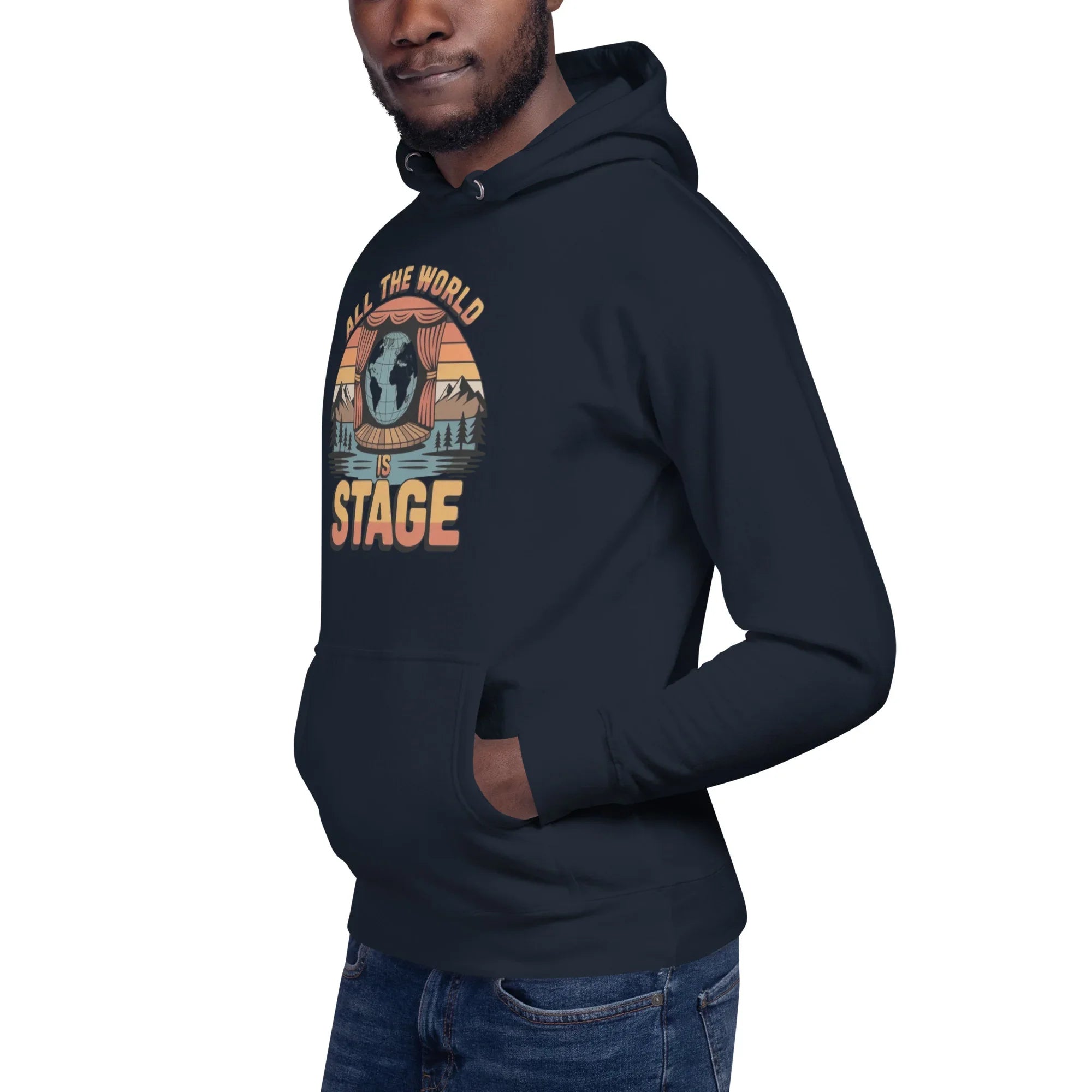 All The World Is Stage Hoodie – Retro Theater Quote - RaZits