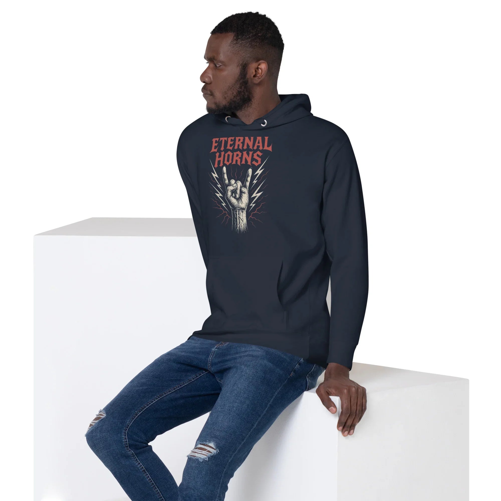 Eternal Horns Premium Hoodie – Lightning Rock Style - RaZits