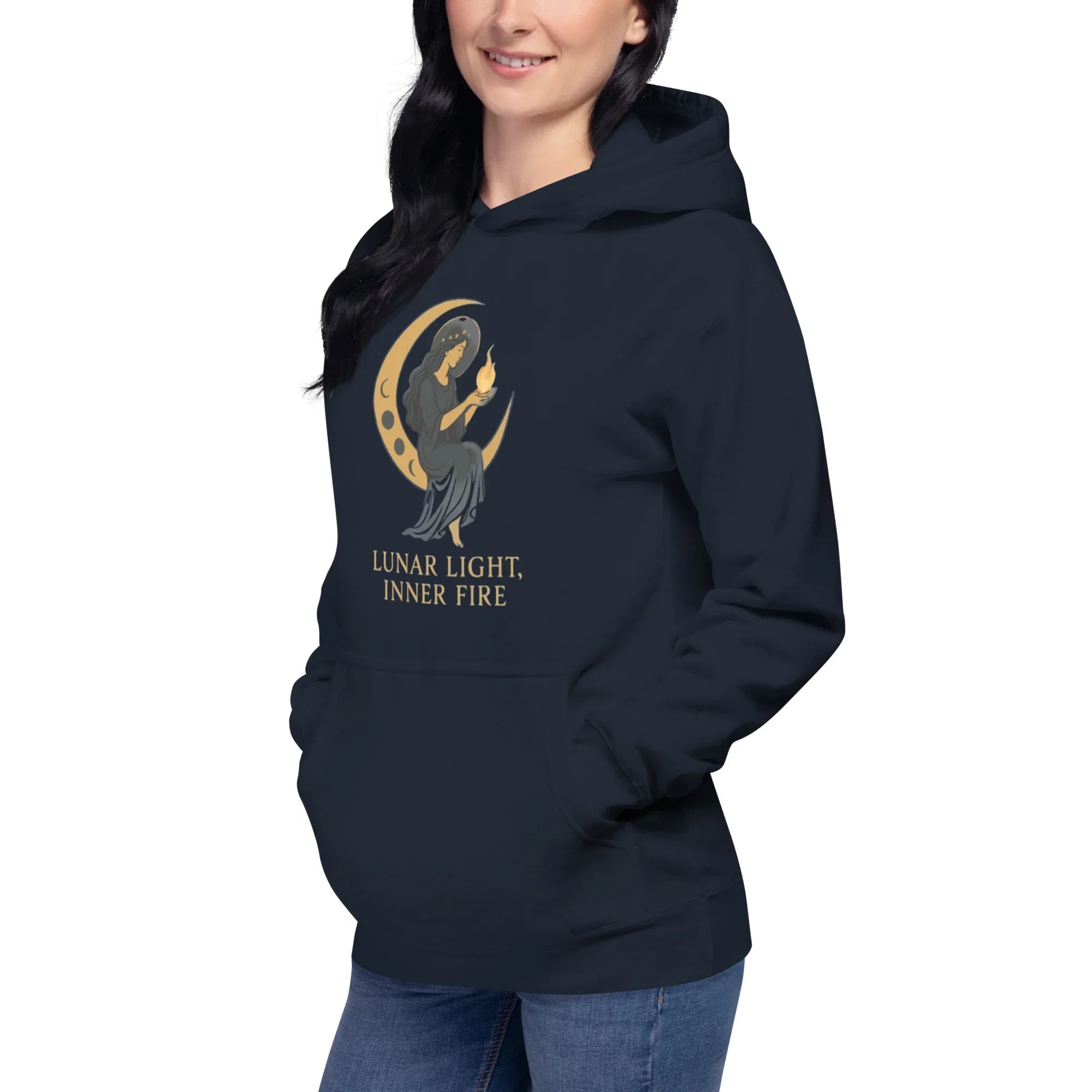 Lunar Light Inner Fire Hoodie – Moon Goddess Art - RaZits