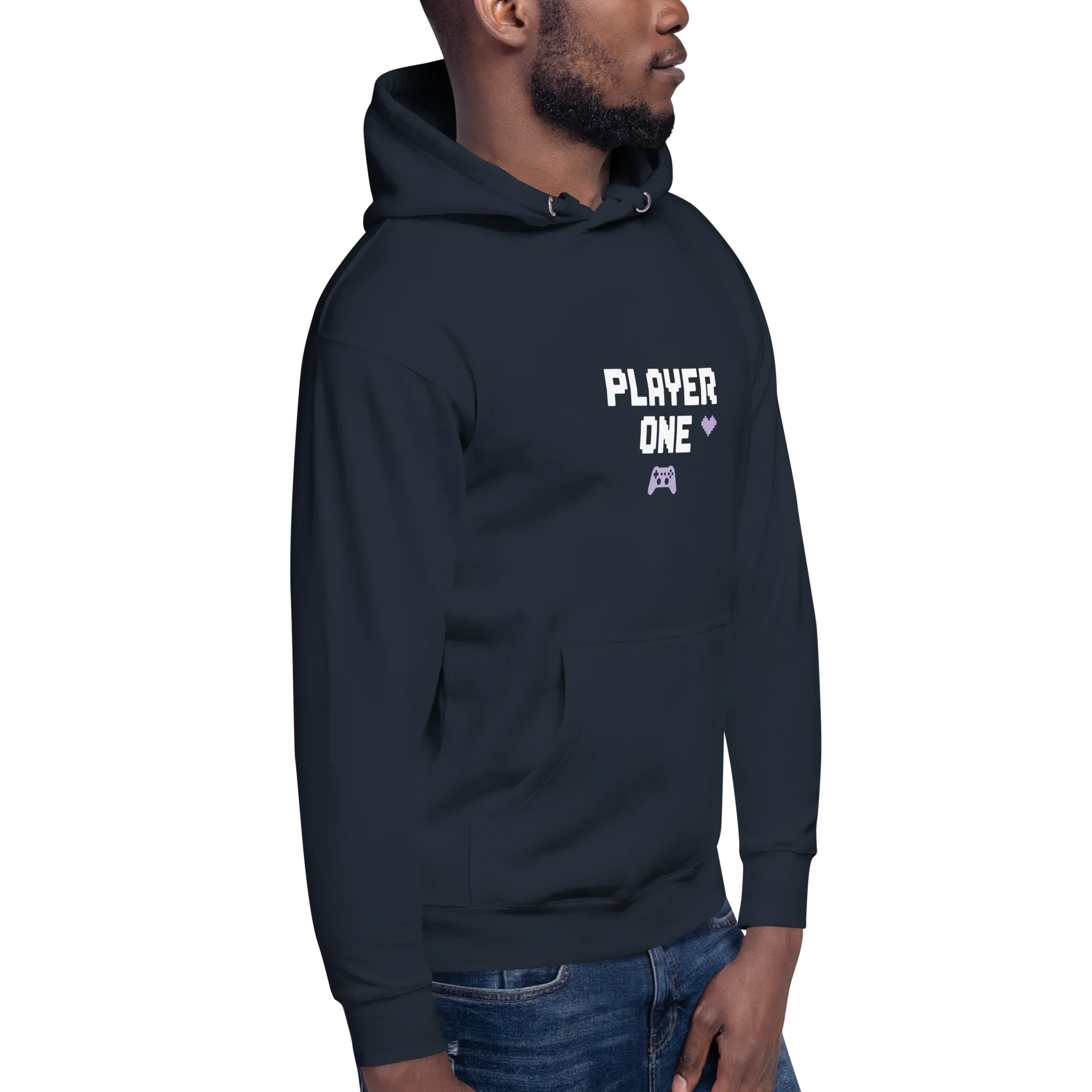 Player One Hoodie – Minimalist Pixel Gamer Design - RaZits
