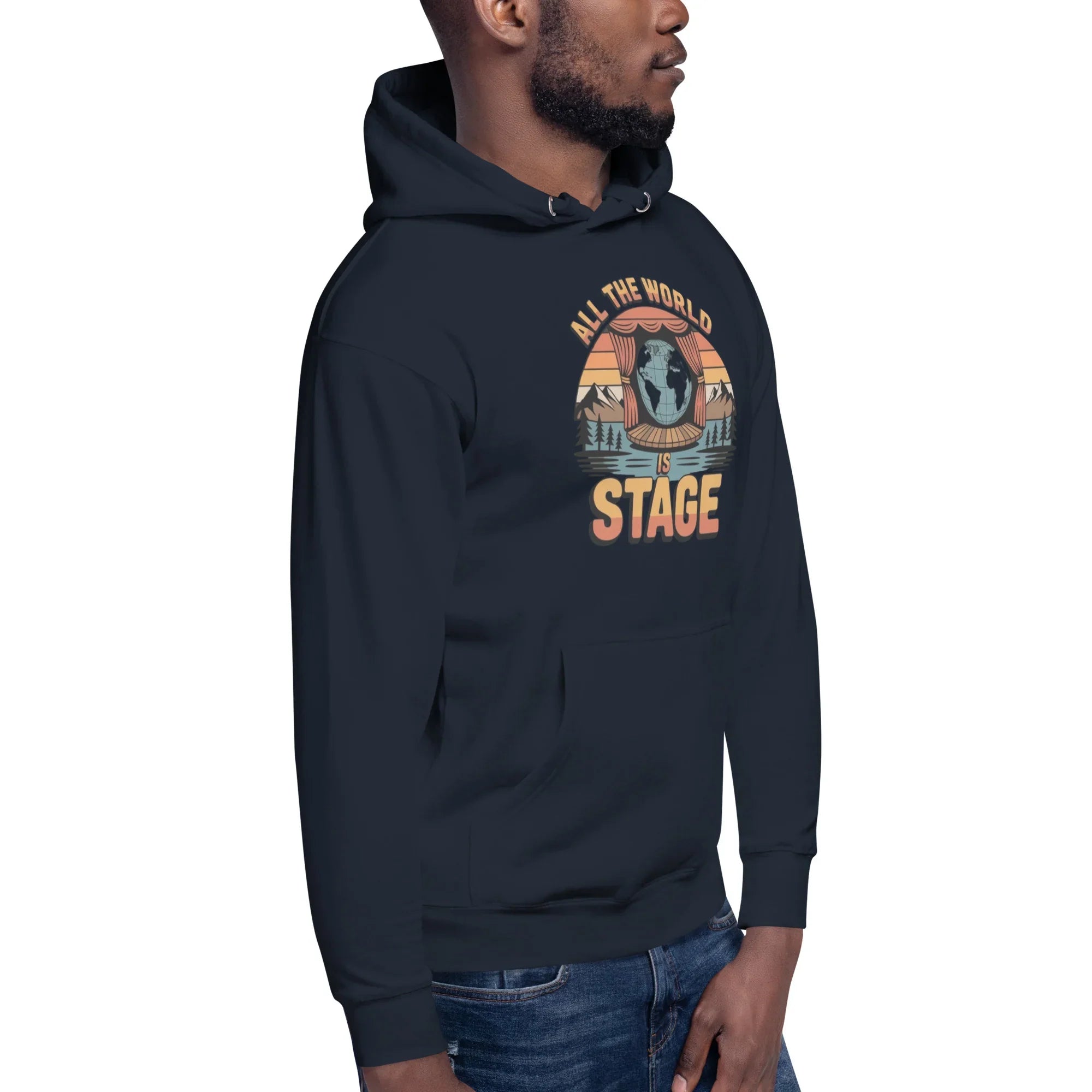 All The World Is Stage Hoodie – Retro Theater Quote - RaZits
