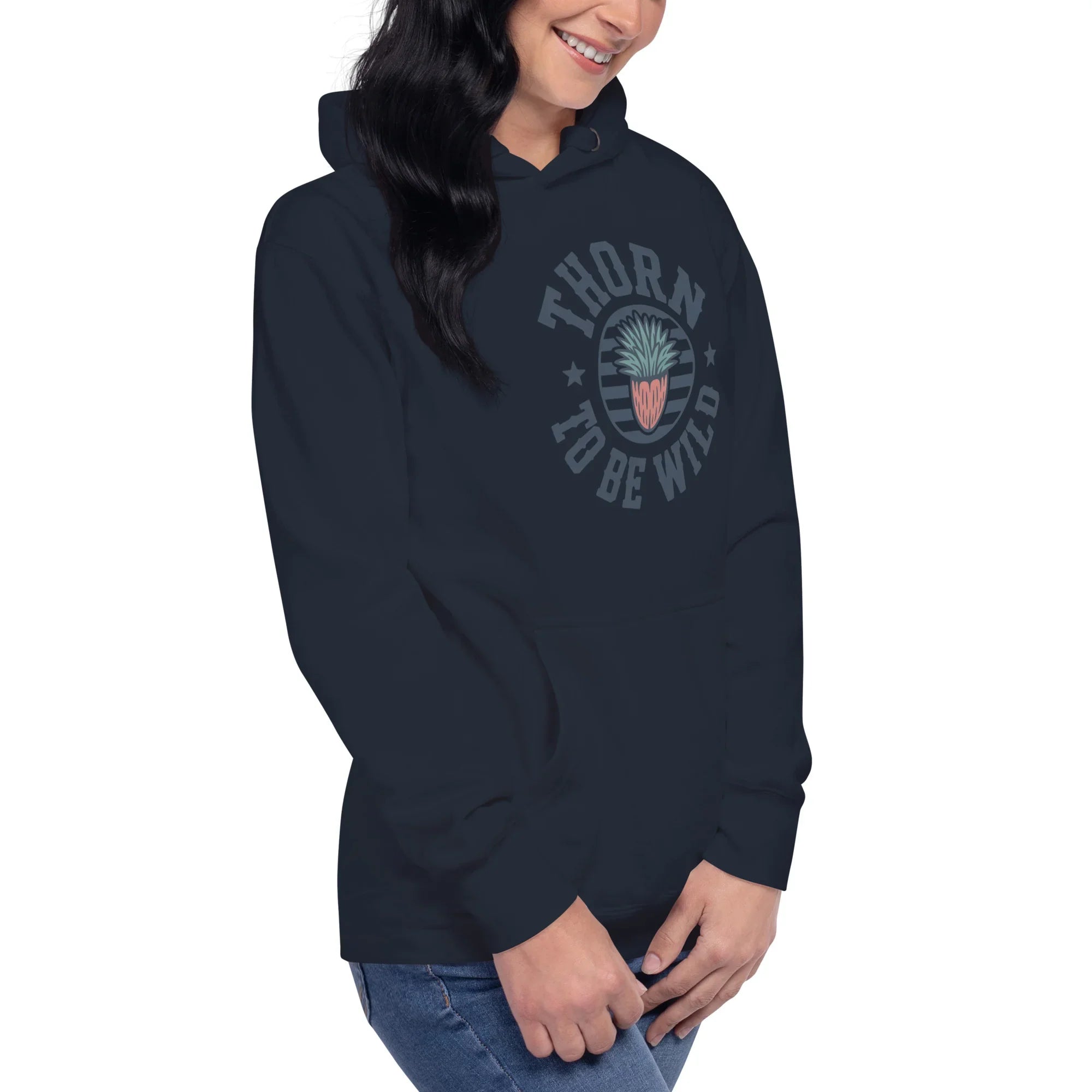 Cactus Hoodie – Thorn to Be Wild Funny Botanical Pullover - RaZits