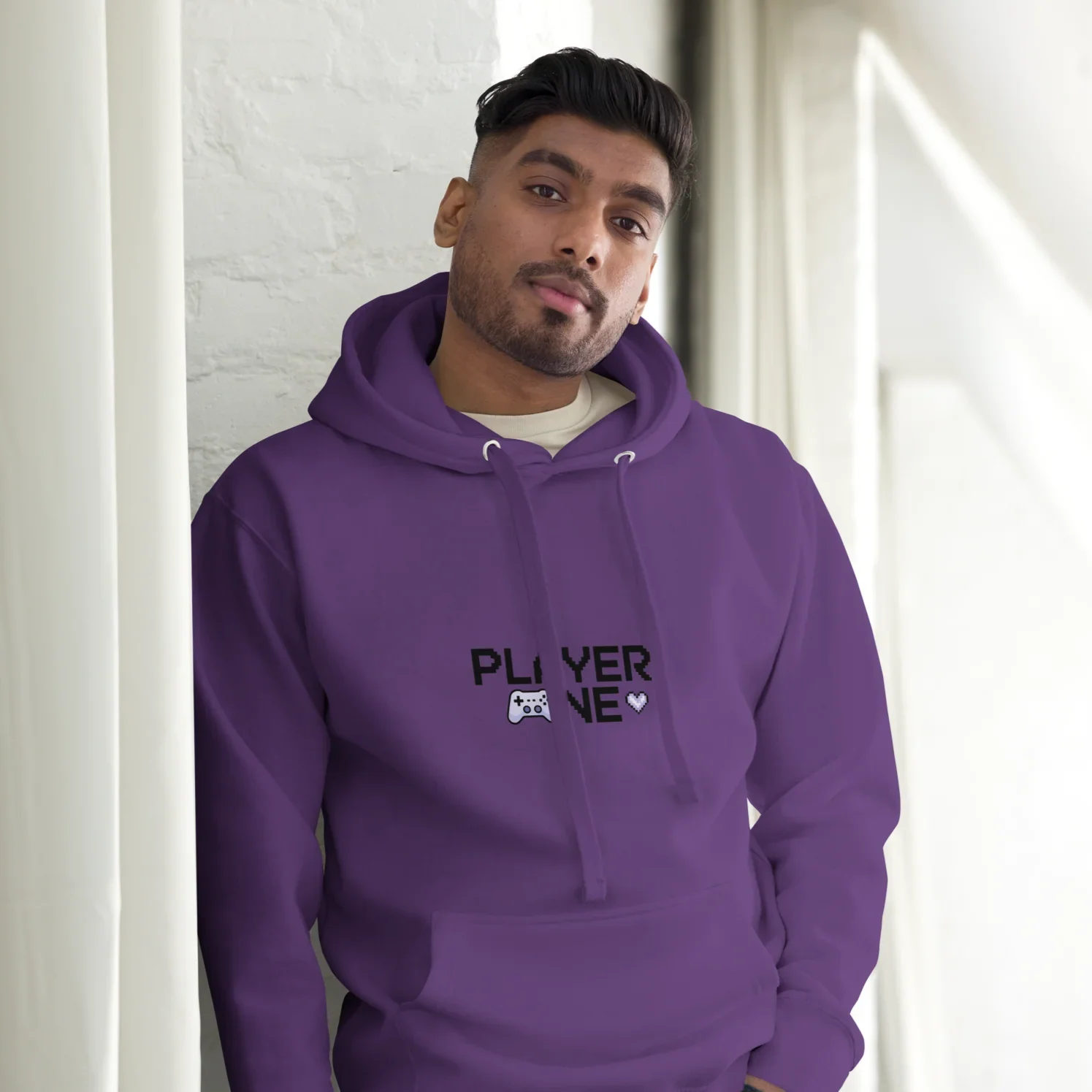 Player One Hoodie – Pixel Gaming Love Design - RaZits
