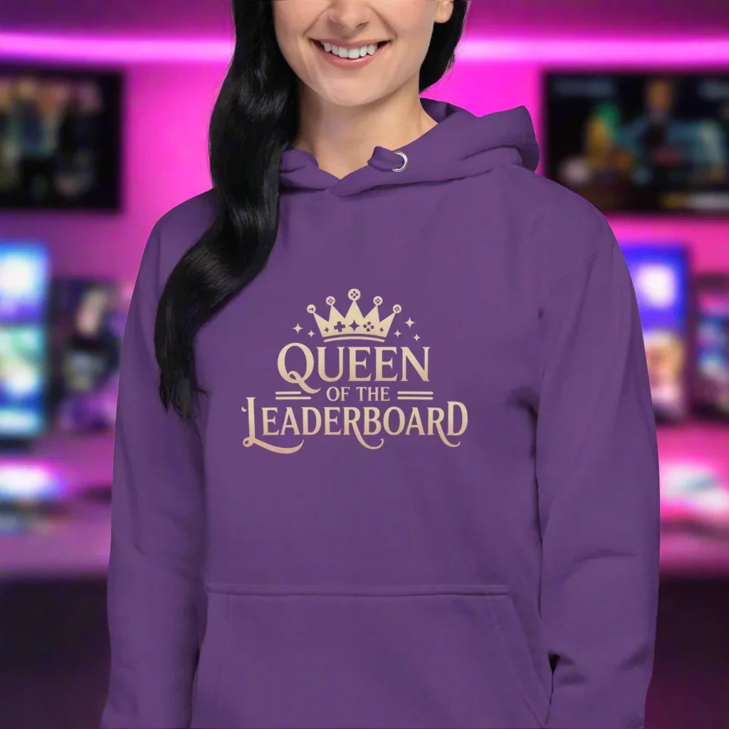 Queen of the Leaderboard Hoodie – Gamer Girl Crown Design - RaZits