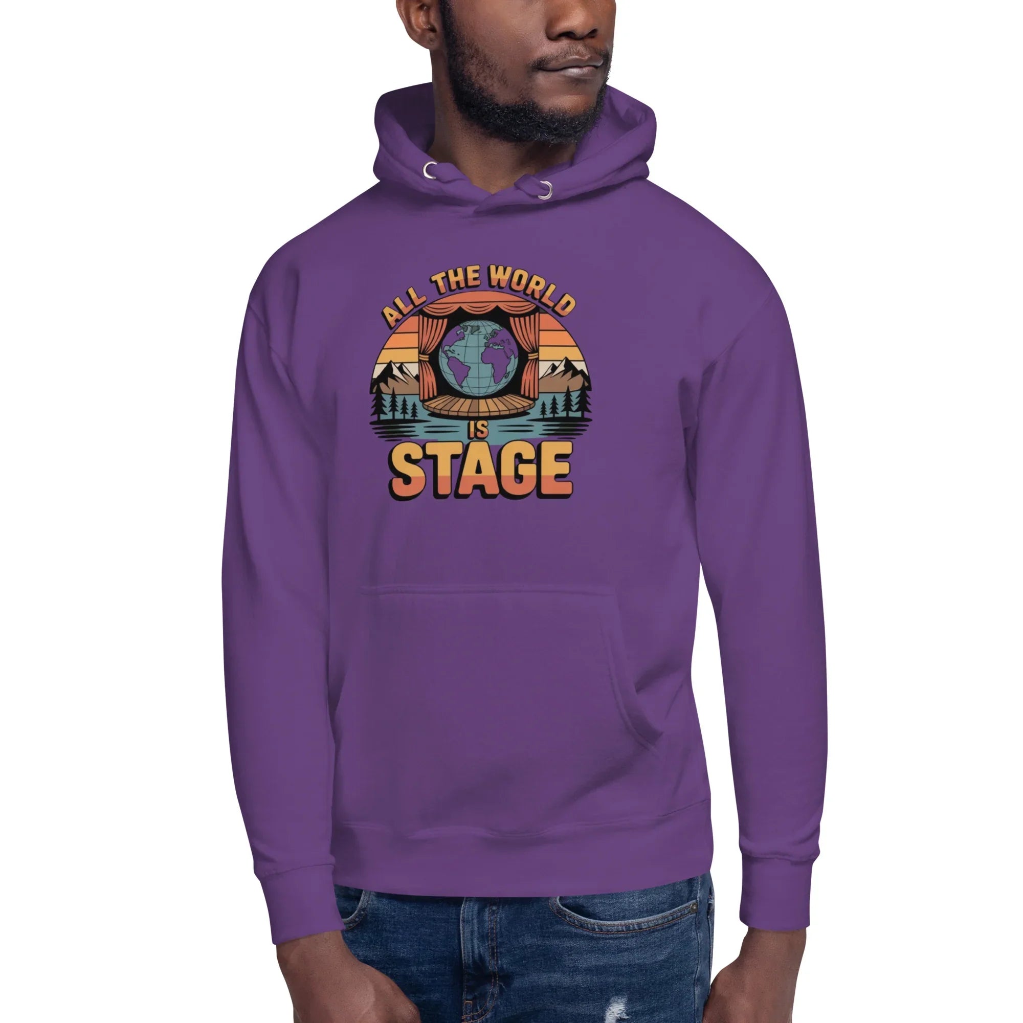 All The World Is Stage Hoodie – Retro Theater Quote - RaZits