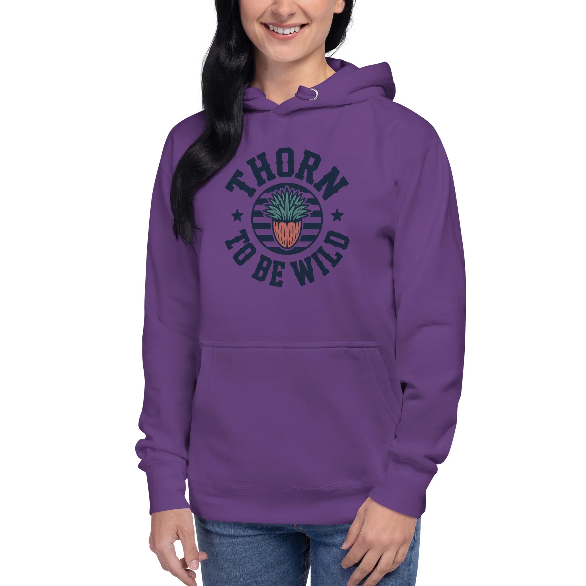 Cactus Hoodie – Thorn to Be Wild Funny Botanical Pullover - RaZits
