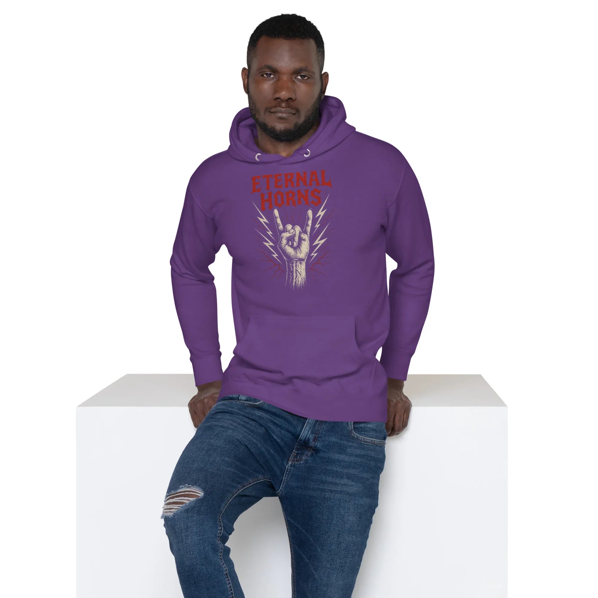 Eternal Horns Premium Hoodie – Lightning Rock Style - RaZits
