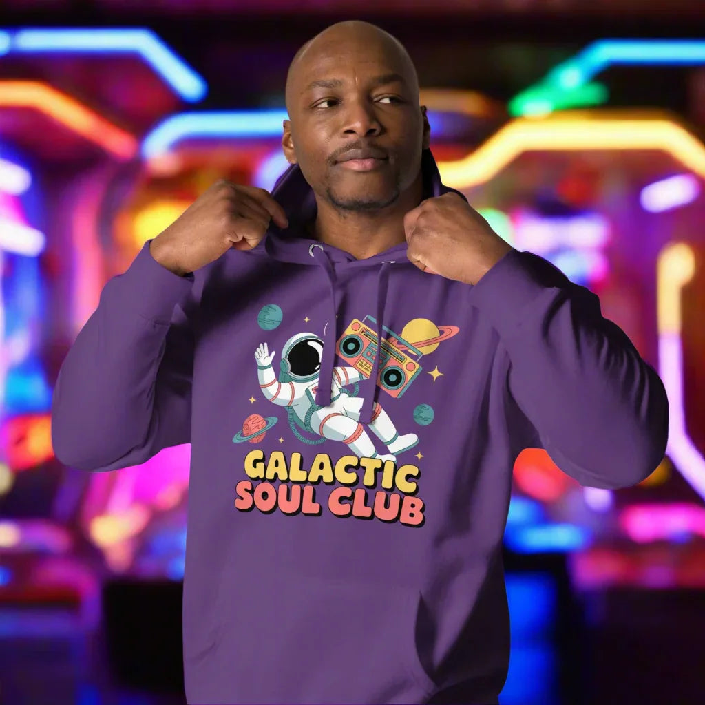 Galactic Soul Club Hoodie – Retro Astronaut Art - RaZits