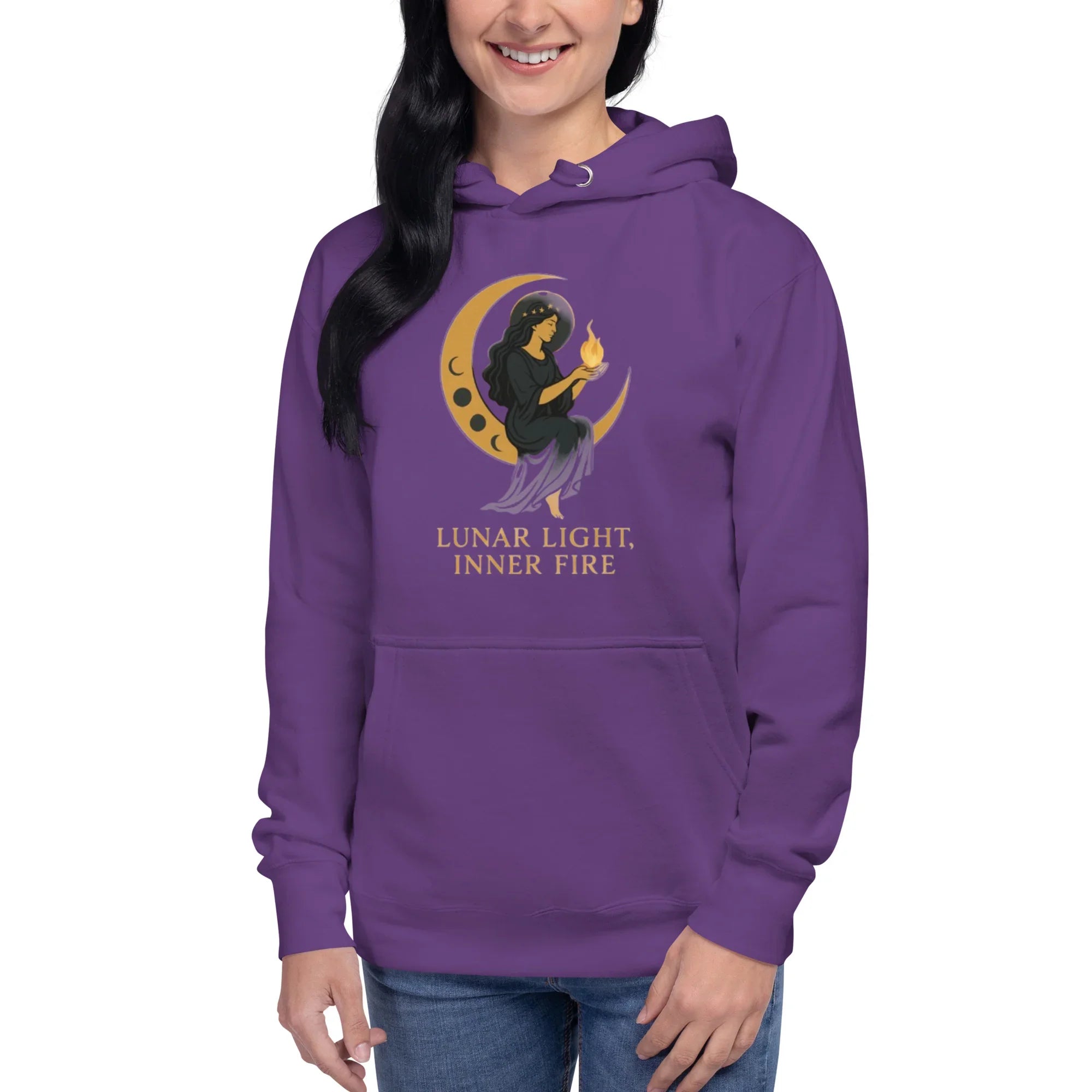 Lunar Light Inner Fire Hoodie – Moon Goddess Art - RaZits
