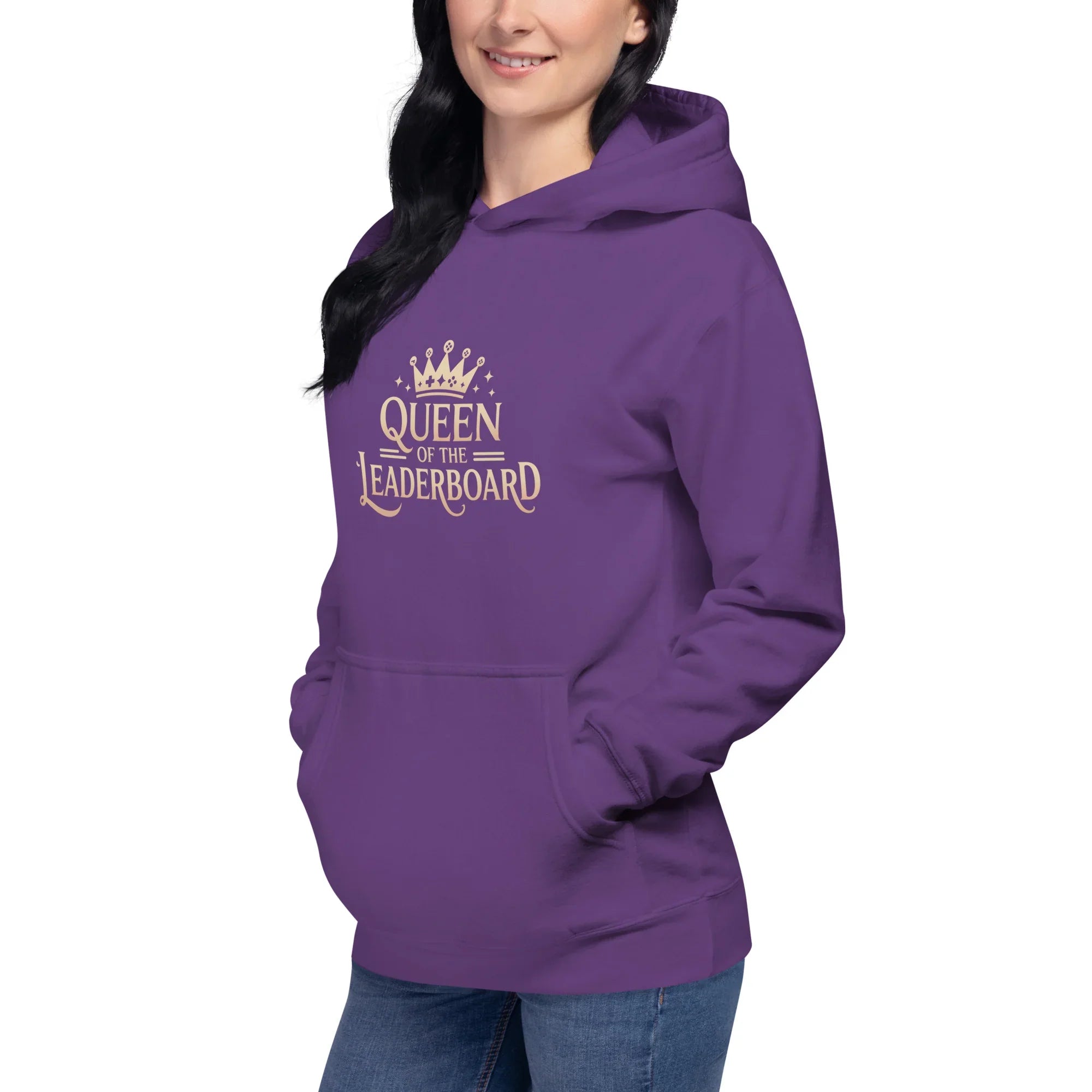 Queen of the Leaderboard Hoodie – Gamer Girl Crown Design - RaZits