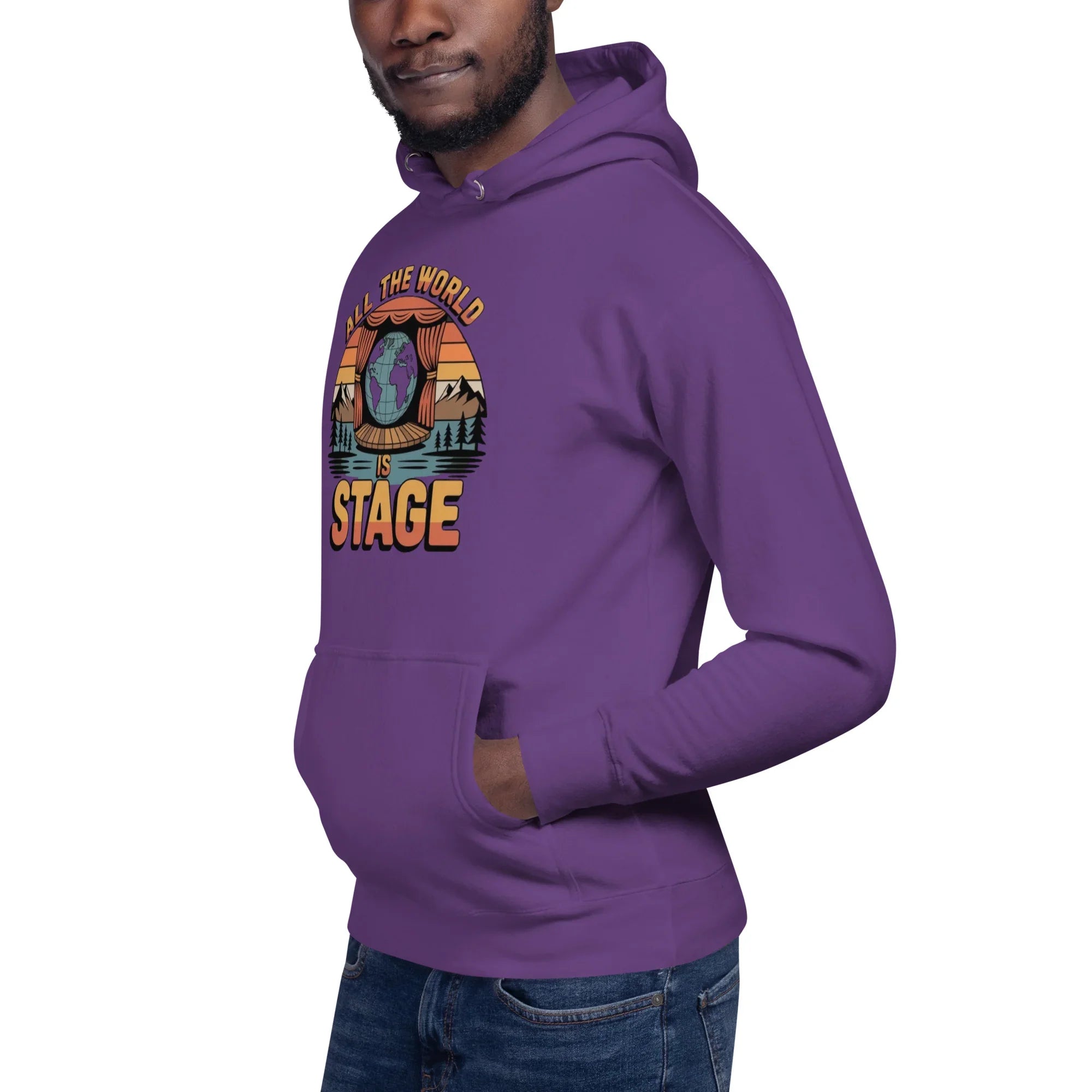 All The World Is Stage Hoodie – Retro Theater Quote - RaZits