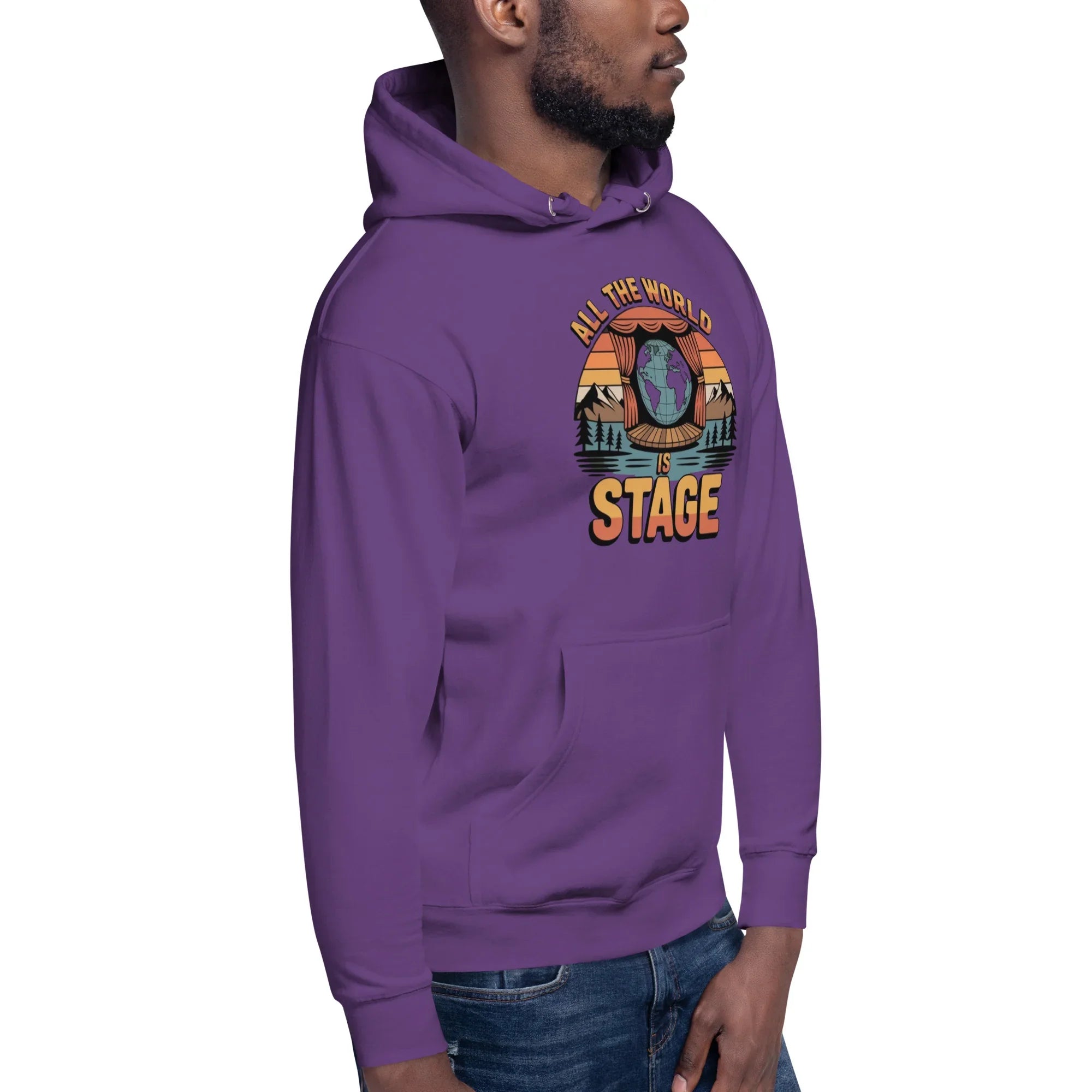All The World Is Stage Hoodie – Retro Theater Quote - RaZits