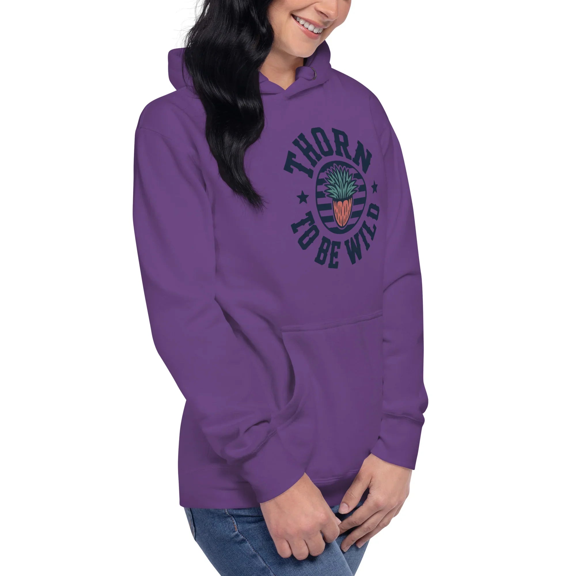Cactus Hoodie – Thorn to Be Wild Funny Botanical Pullover - RaZits